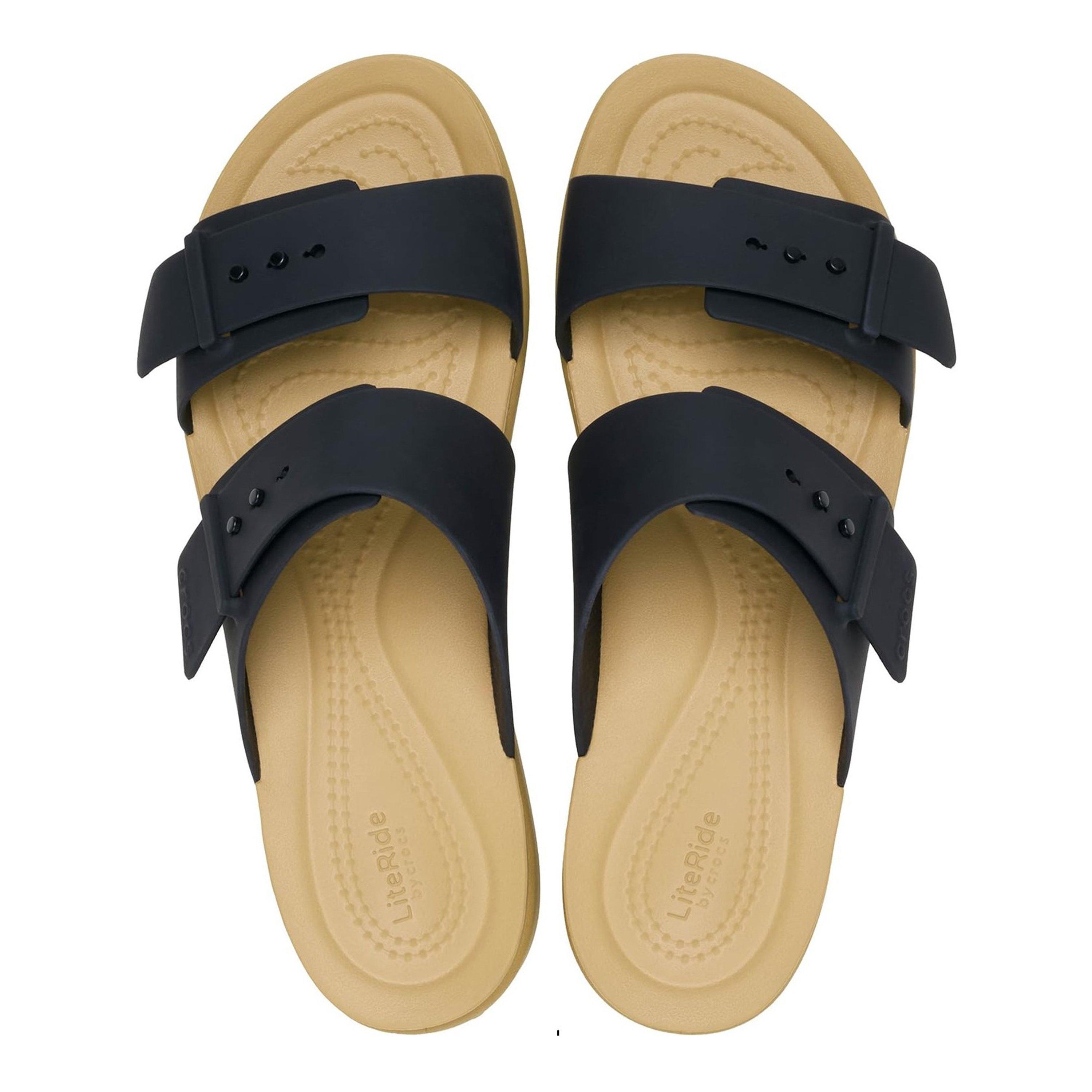 Zwart/Bruin - Crocs - Women's Brklyn Bkl Low Flat Sandals - 3