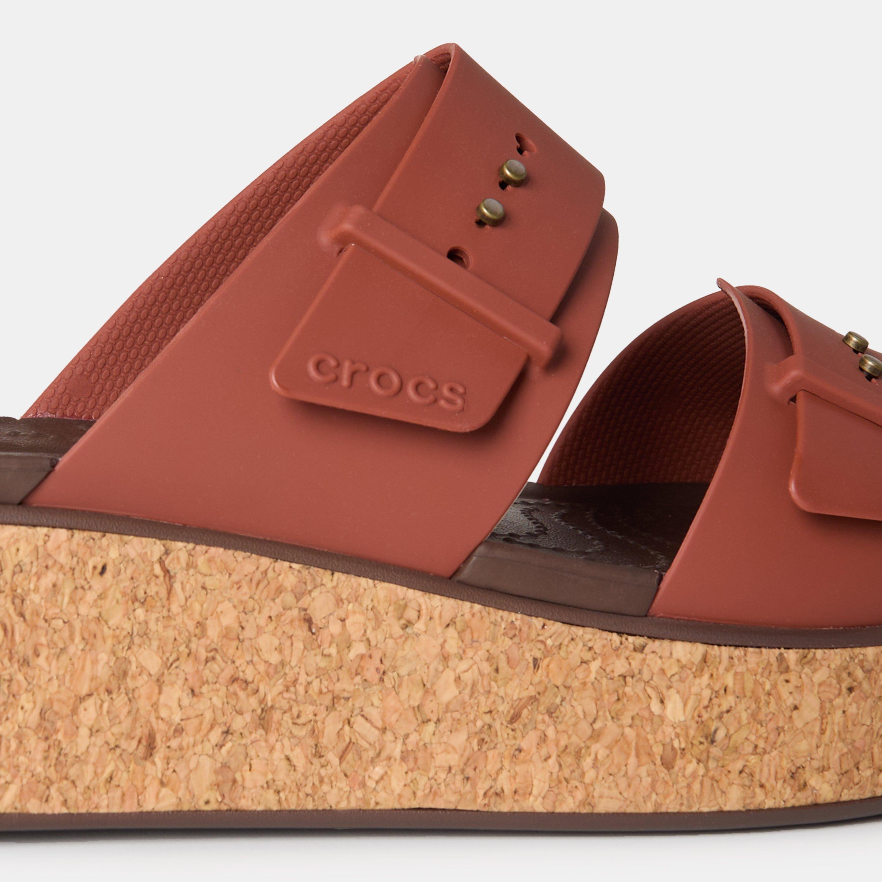 Rust - Crocs - Women's Brklyn Cork Flat Sandals - 4