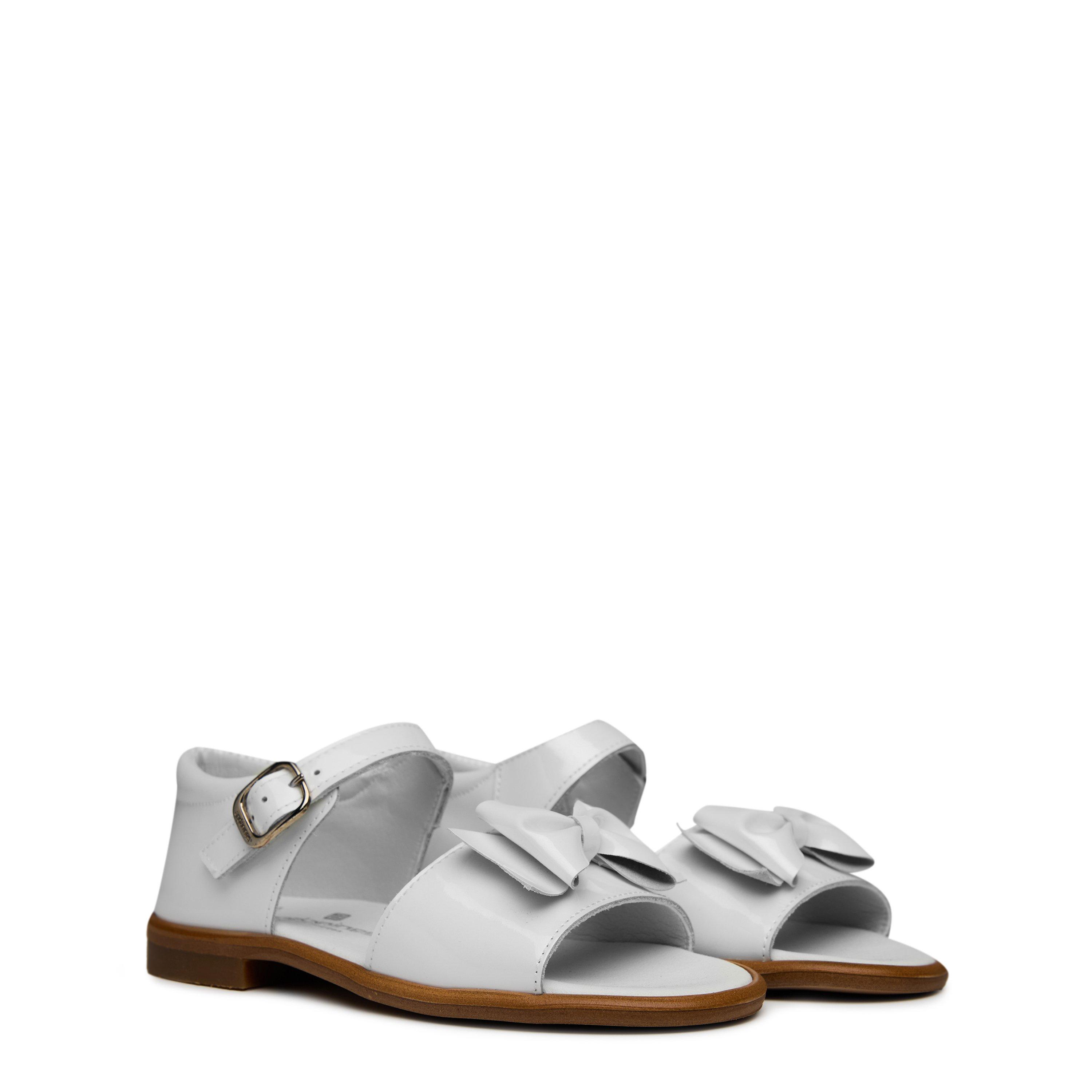 White - Andanines - Kids' Bow Flat Sandals - 3