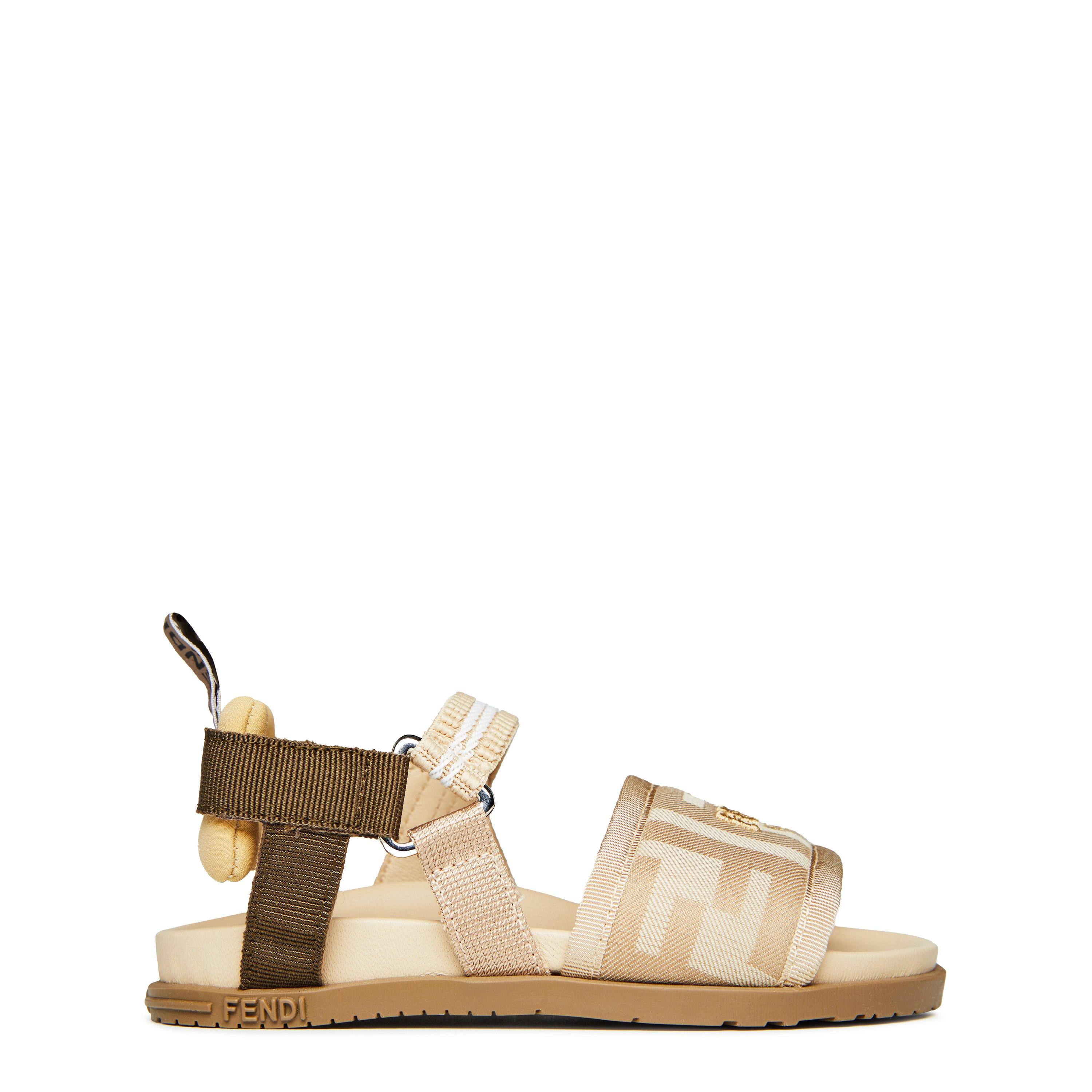 Fendi Ff Fabric Sandals Juniors - Beige F1NKB - Size C13 (32)