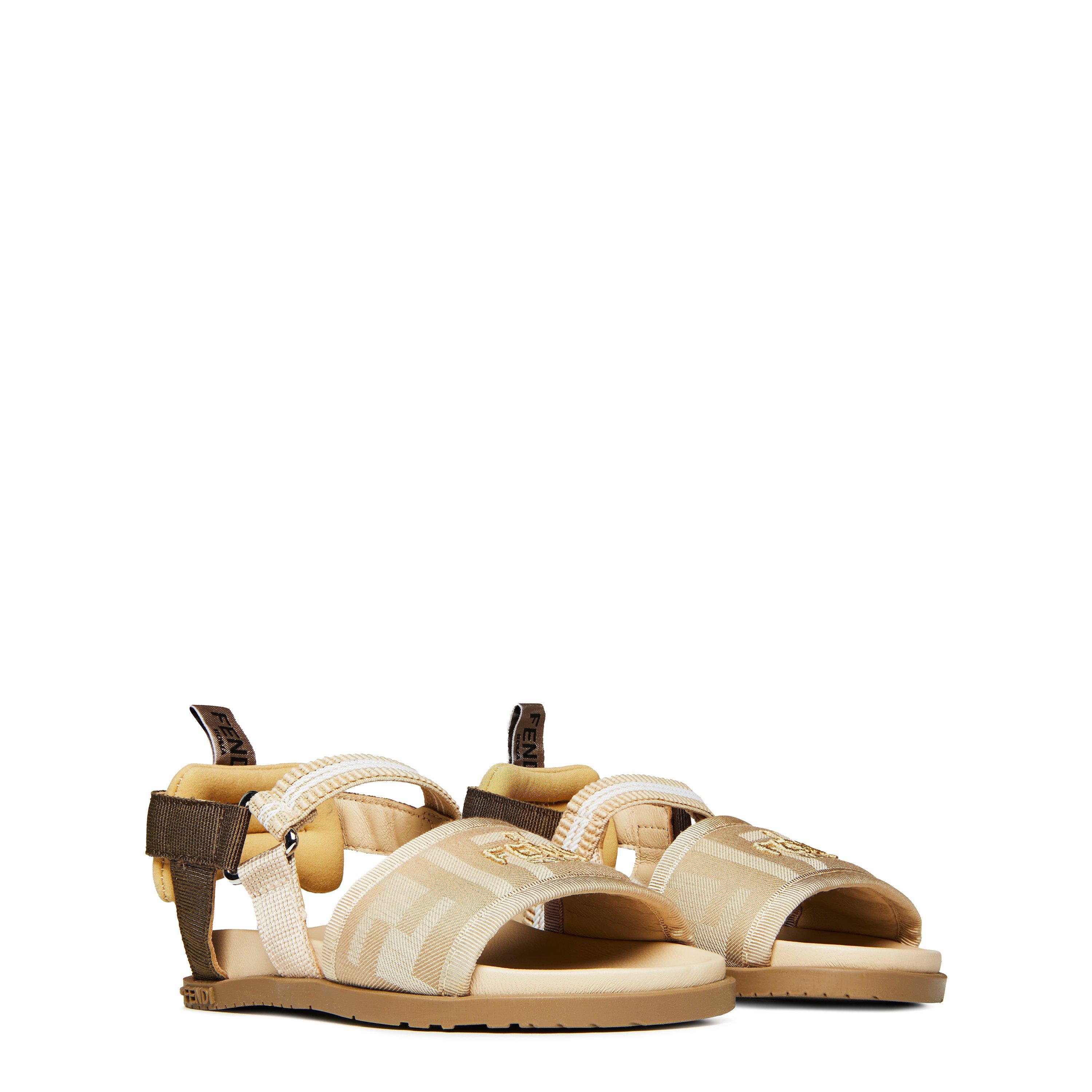 Beige F1NKB - Fendi - Ff Fabric Sandals Juniors - 3