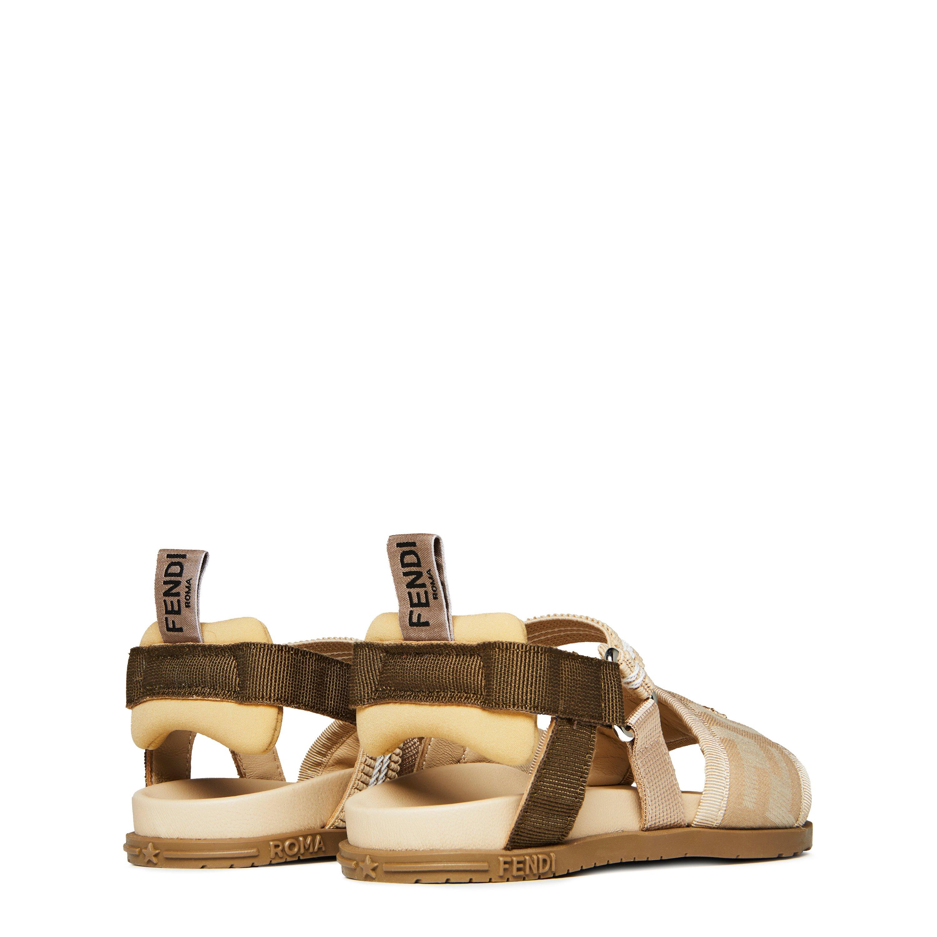Beige F1NKB - Fendi - Ff Fabric Sandals Juniors - 4