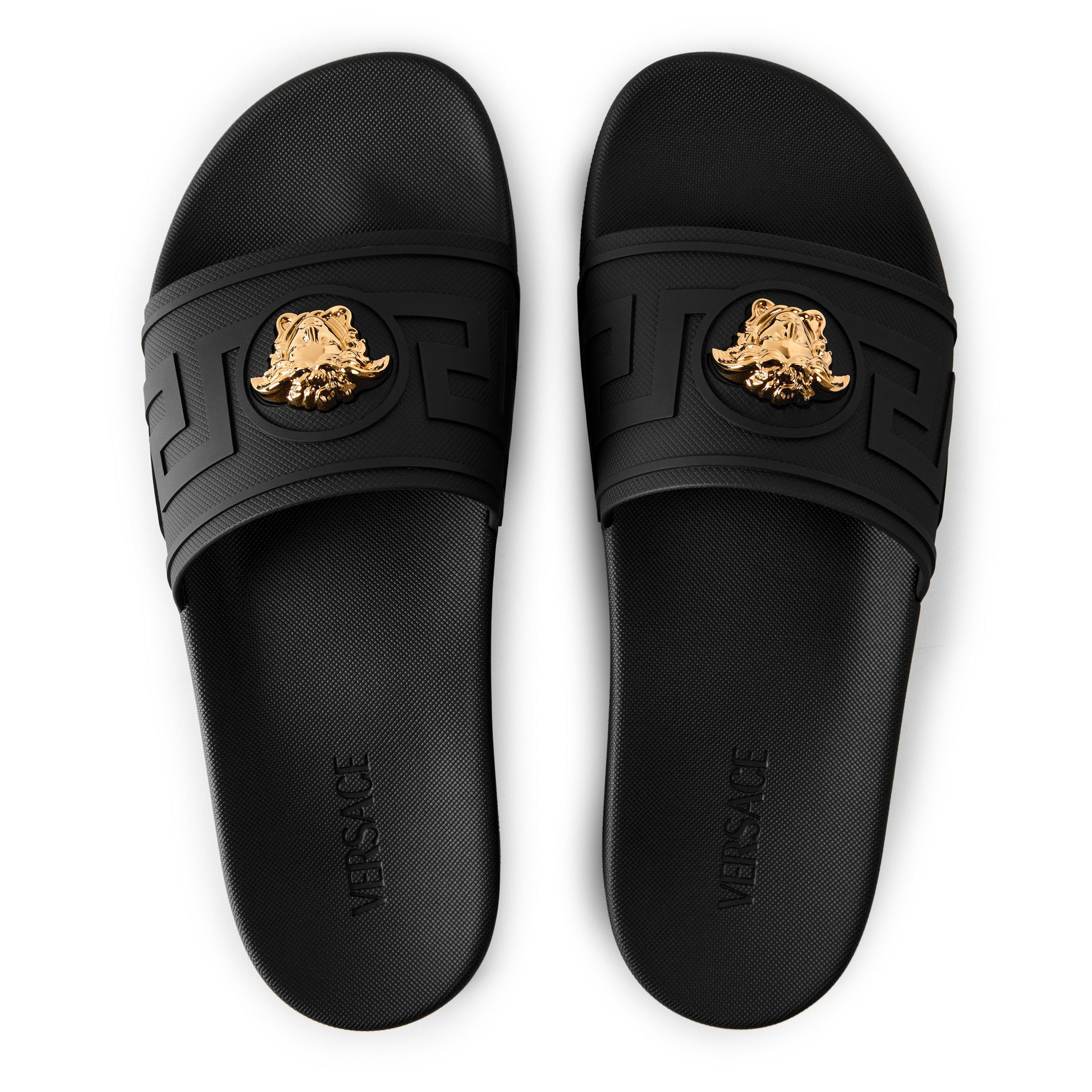 Black/Gold - Versace - Versace Medusa Slide Sn72 - 4