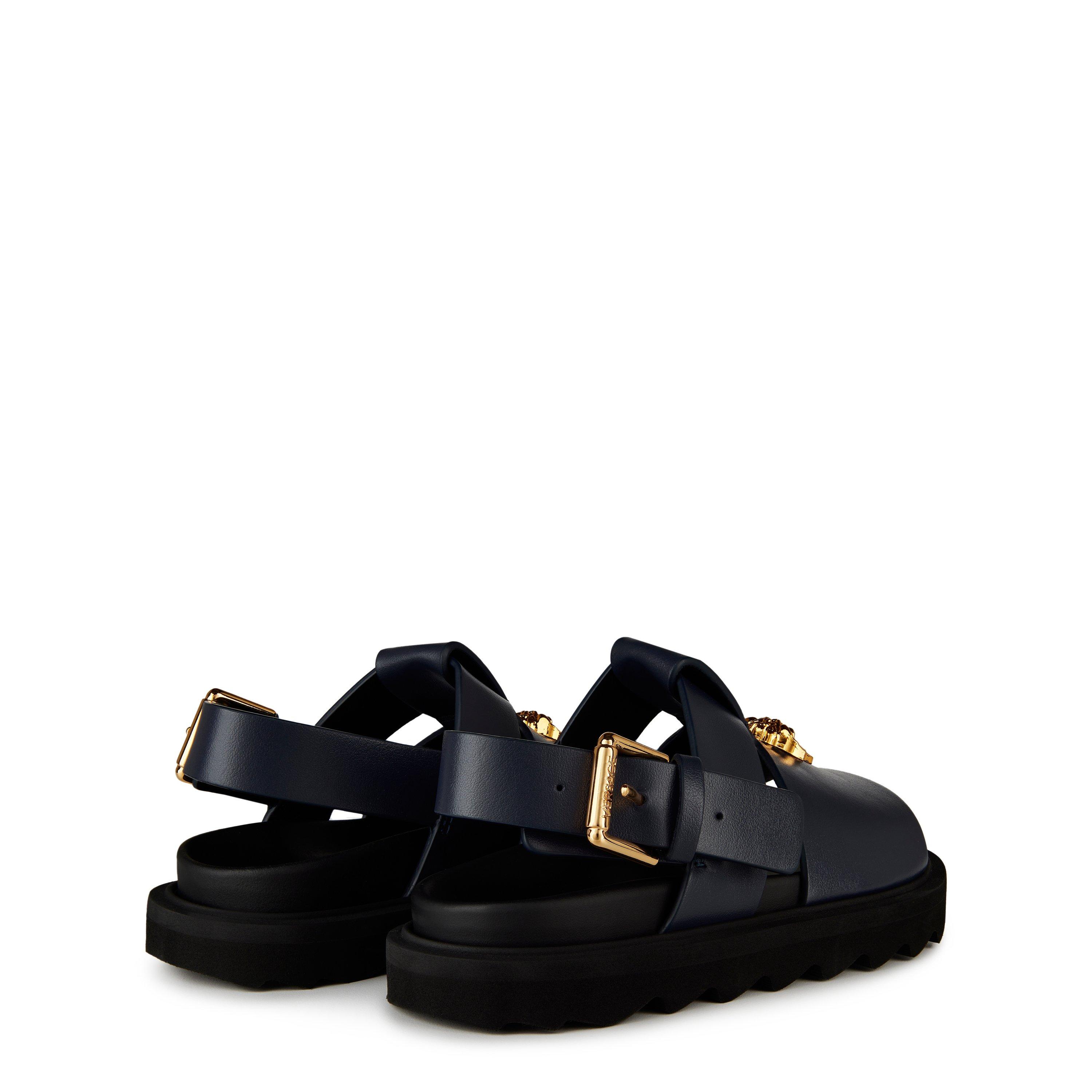 Navy/Gld 1U83V - Versace - Kids' La Medusa Flat Sandals - 4