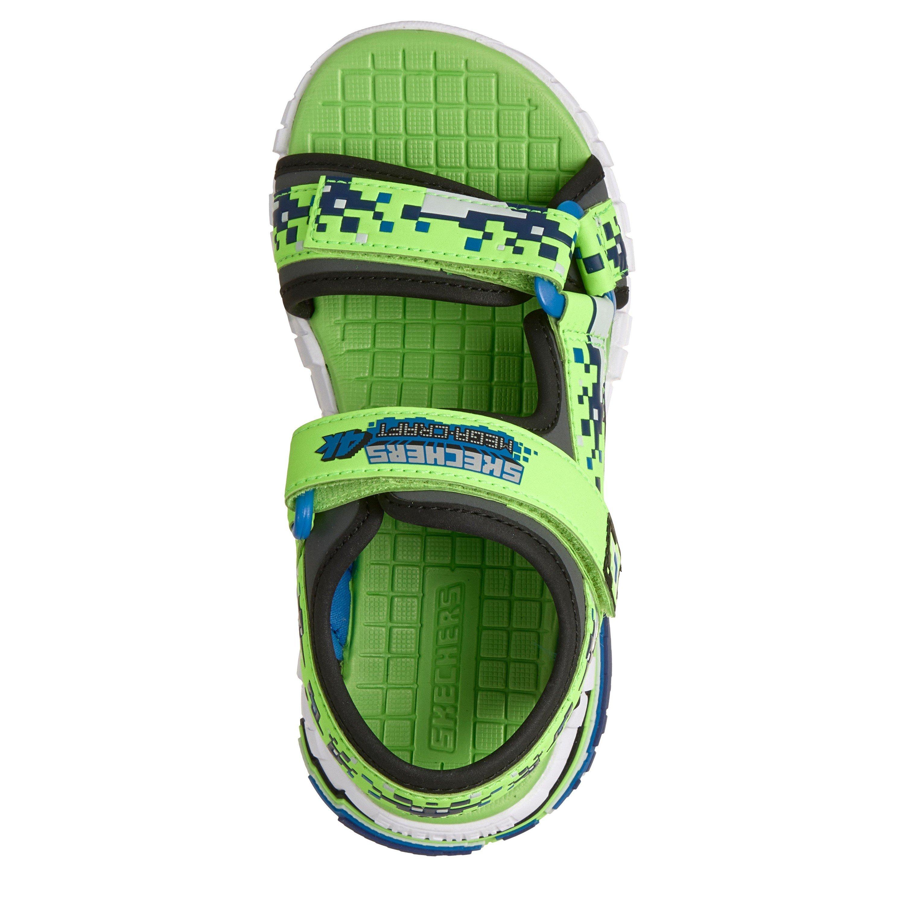 Lime/Blue - Skechers - Mega-Splash 4k Sports Sandals Boys - 4