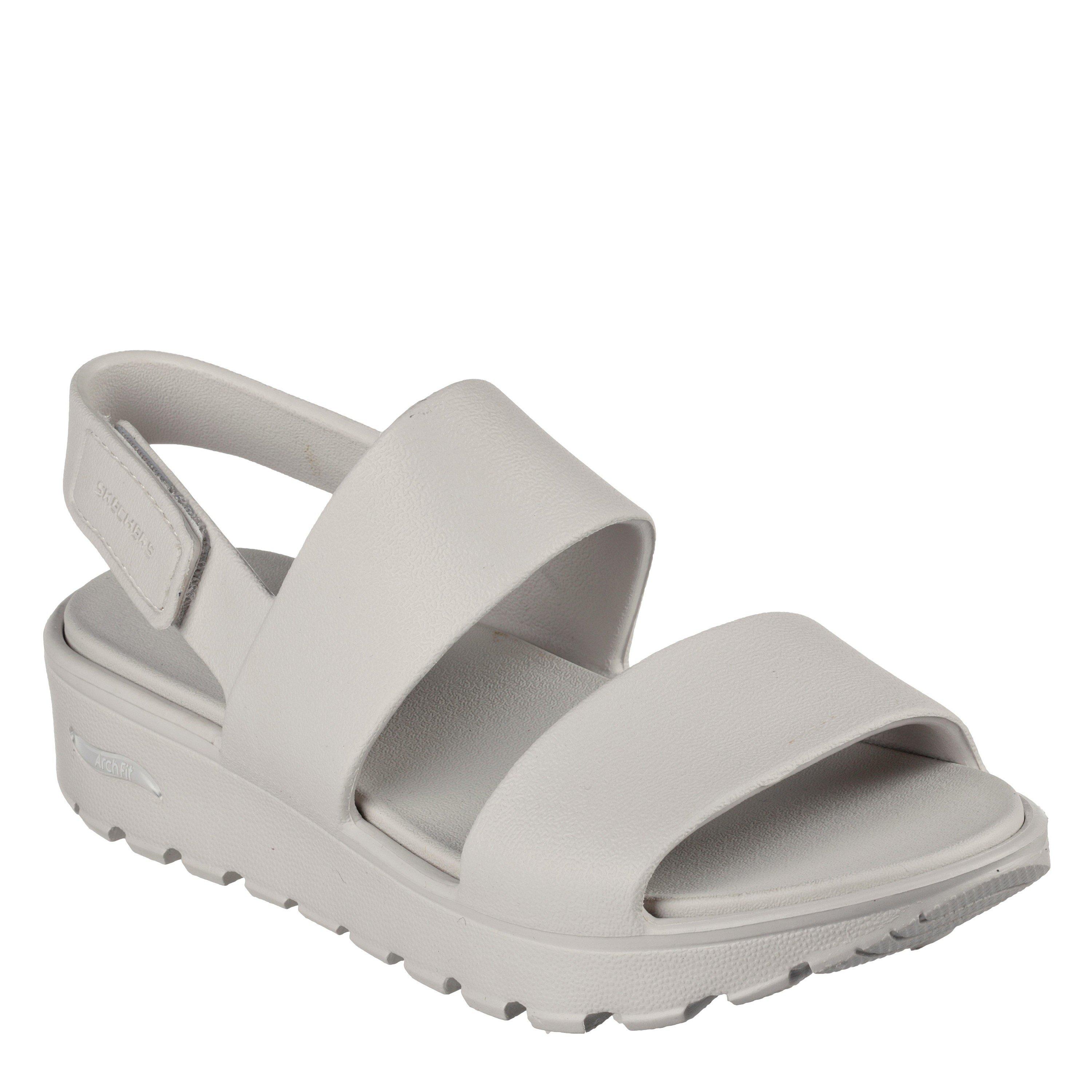 Natural - Skechers - Arch Fit Footsteps Flat Sandals Womens - 4