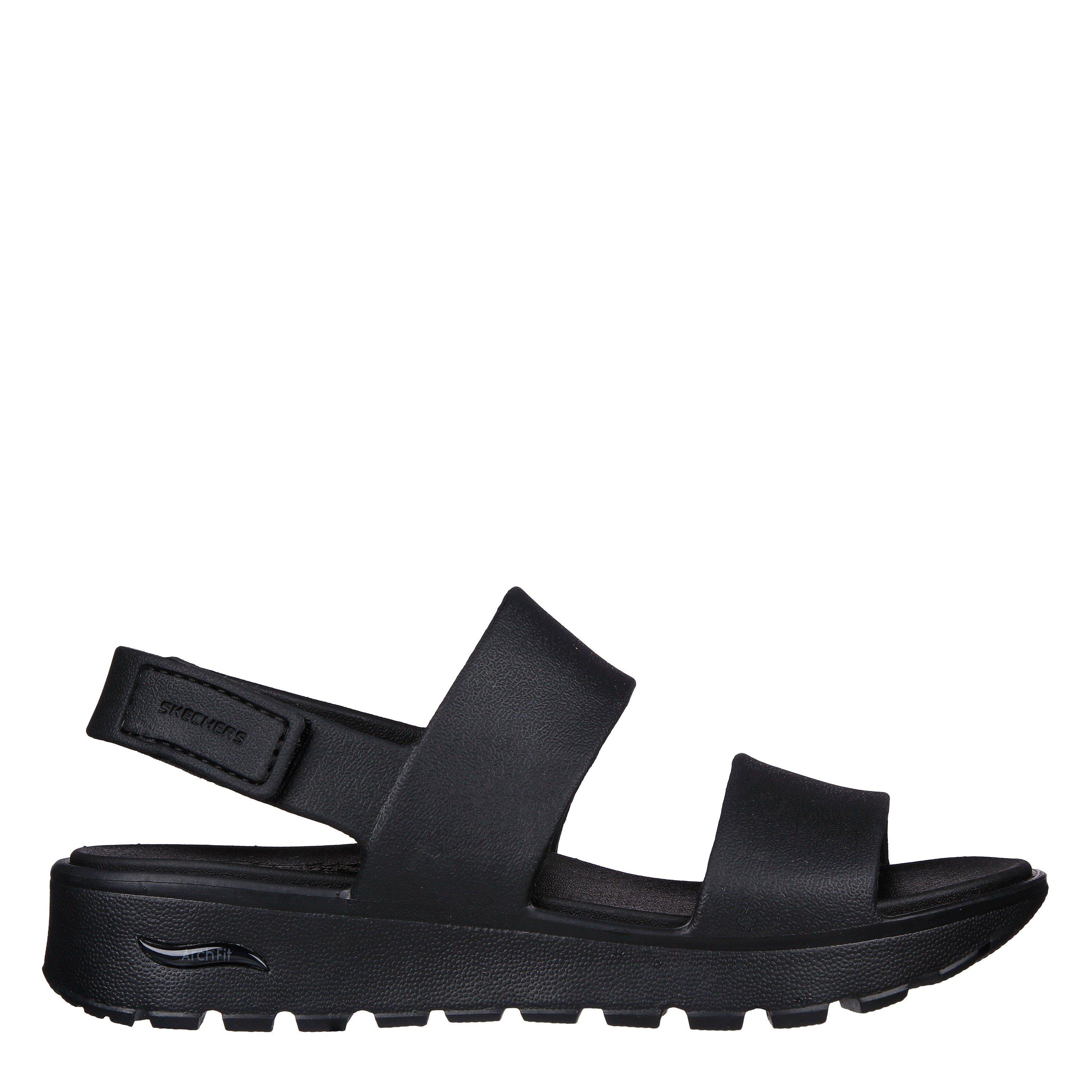 Skechers Women's Arch Fit Footsteps Flat Sandals - Black - 7 (40)
