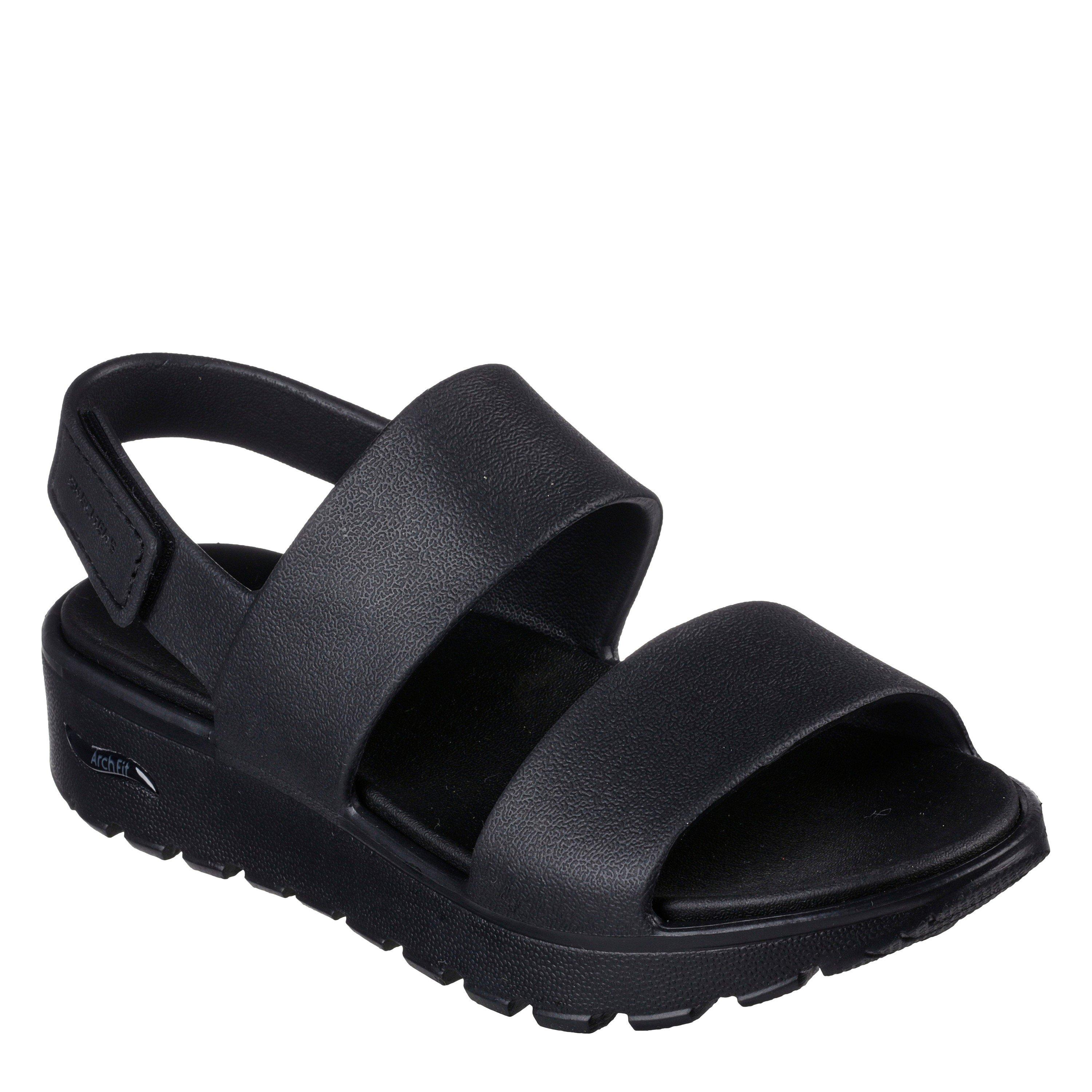 Black - Skechers - Arch Fit Footsteps Flat Sandals Womens - 4