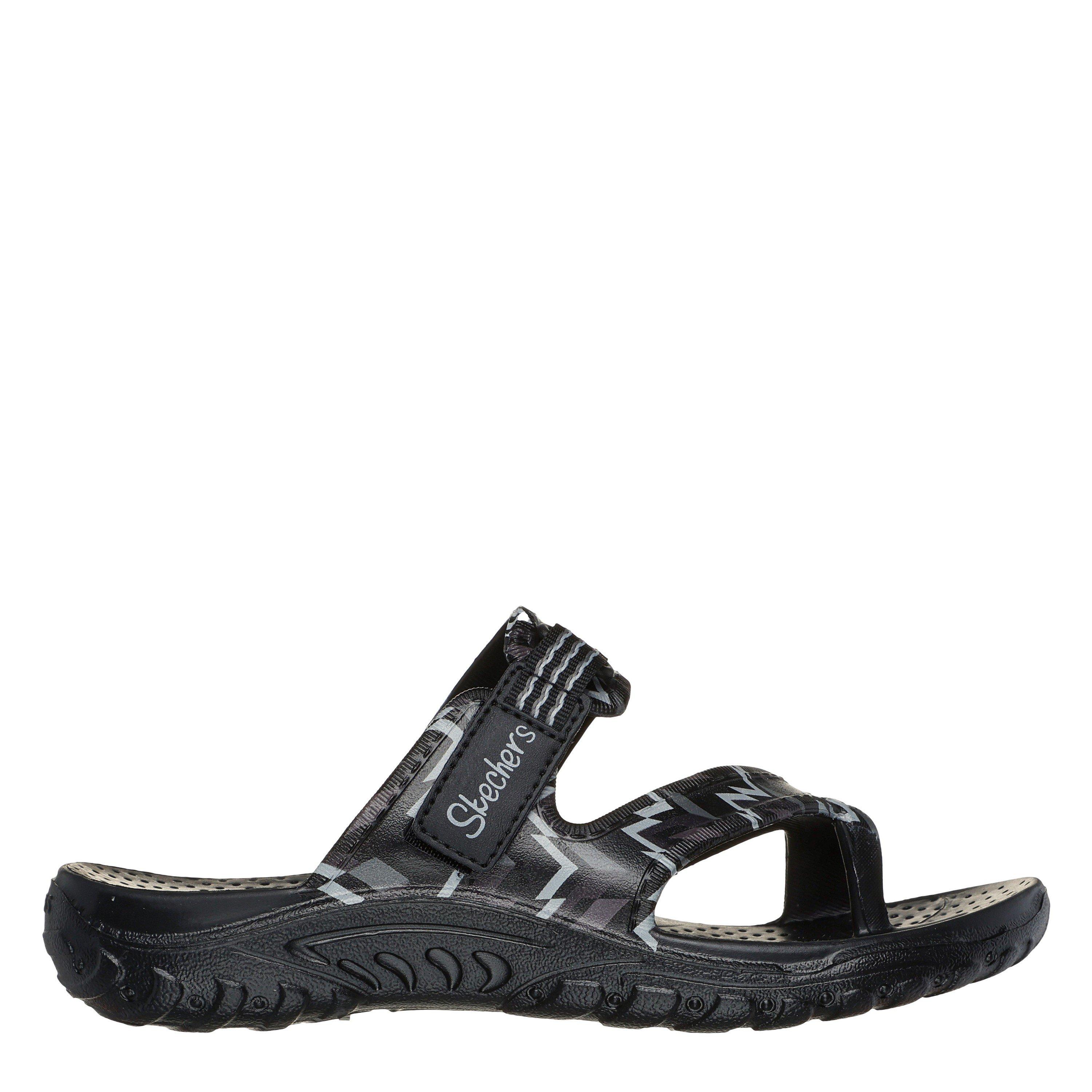 Skechers Women's Reggae Flat Sandals - Black/Grey - 3 (36)