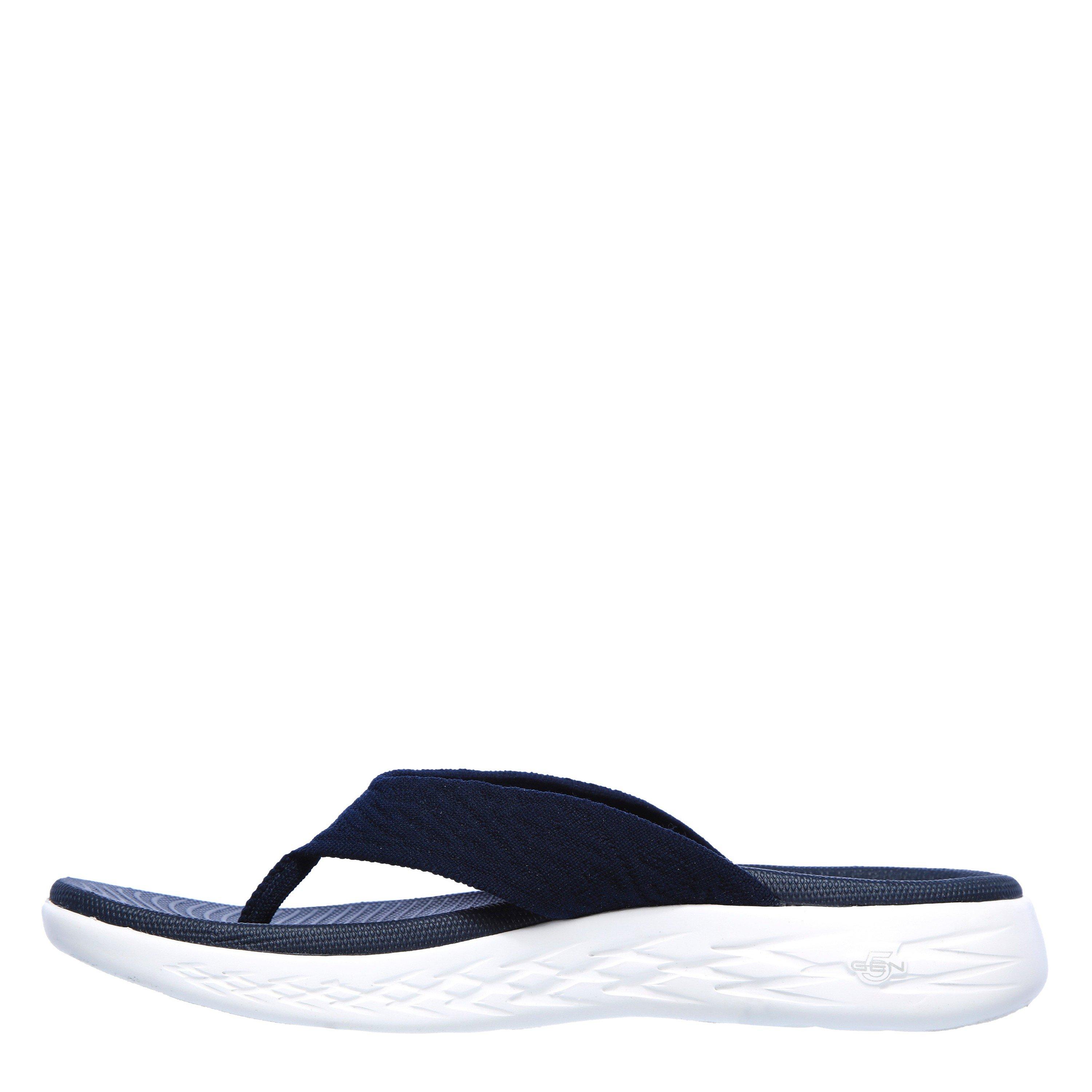 Blu navy - Skechers - Knit 3pt Sandal W Molded Footbed Flat Sandals Womens - 2