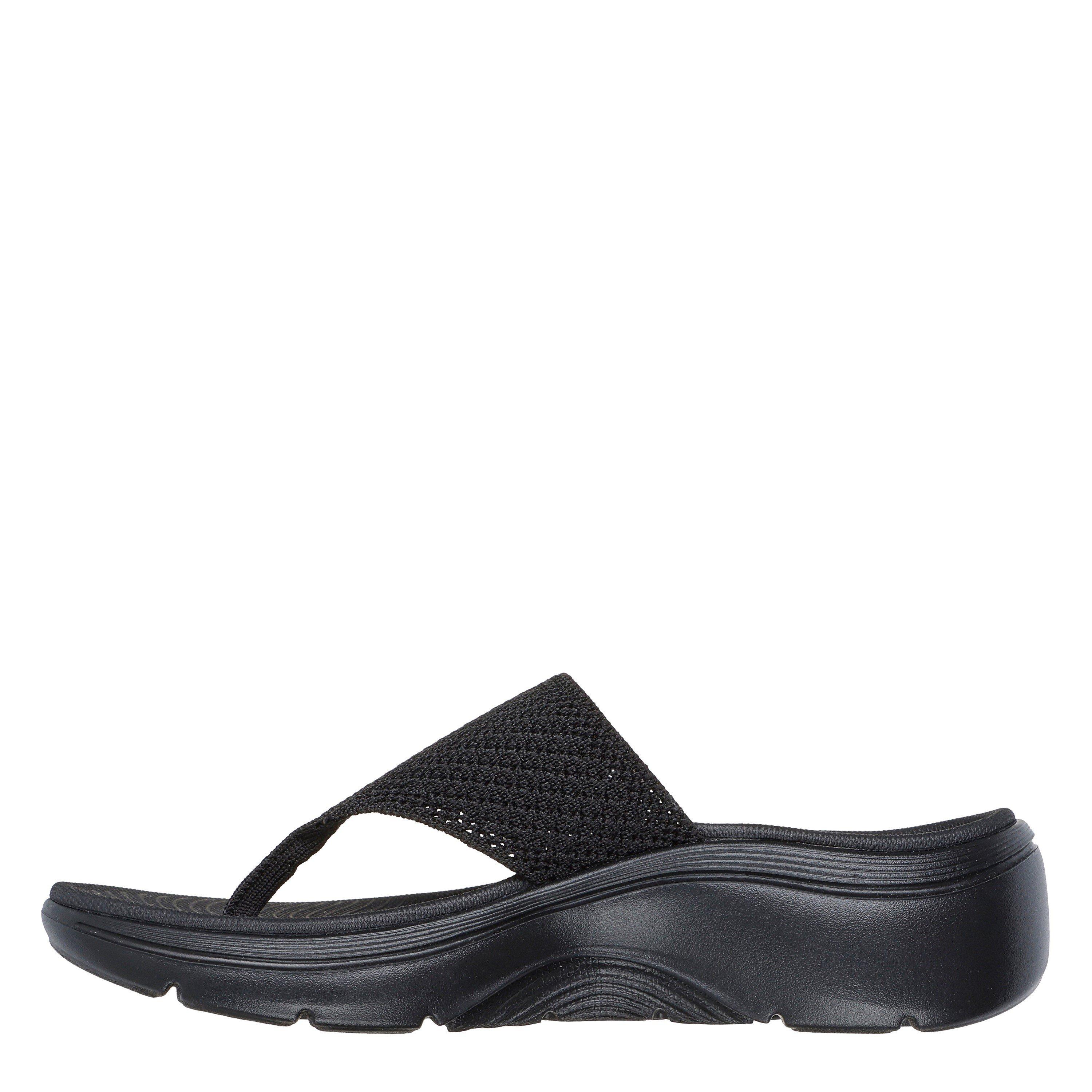 Black - Skechers - Go Walk Arch Fit 2.0 Sandal Flat Sandals Womens - 2