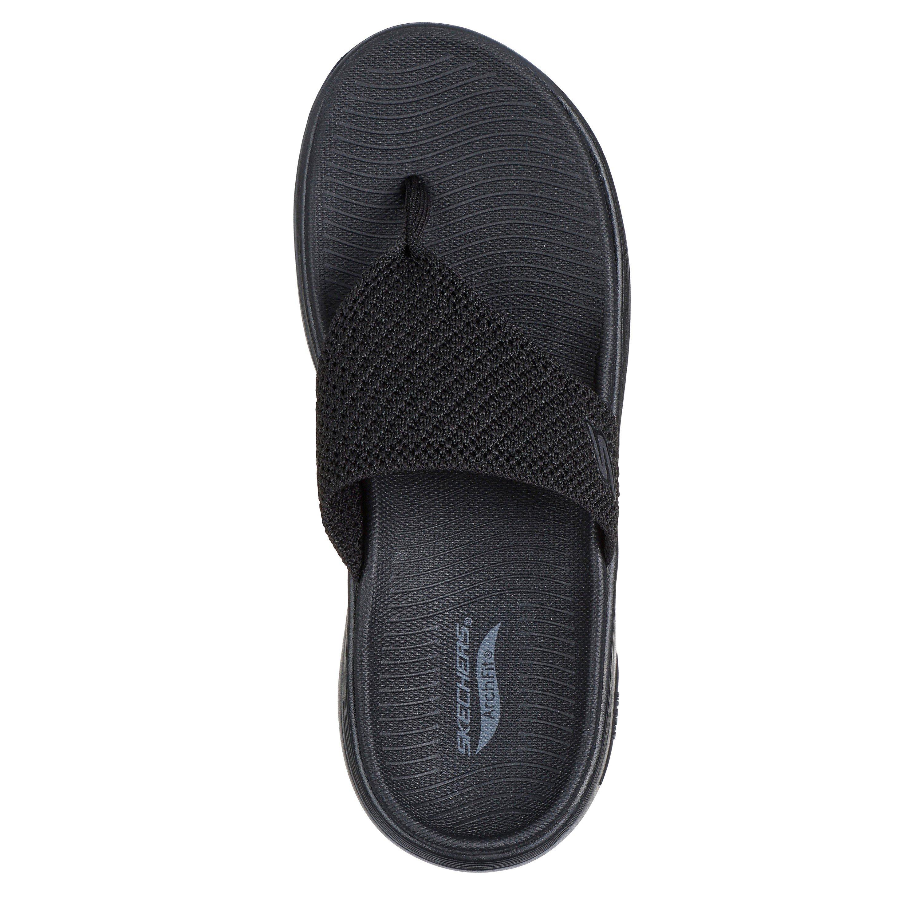 Black - Skechers - Go Walk Arch Fit 2.0 Sandal Flat Sandals Womens - 6