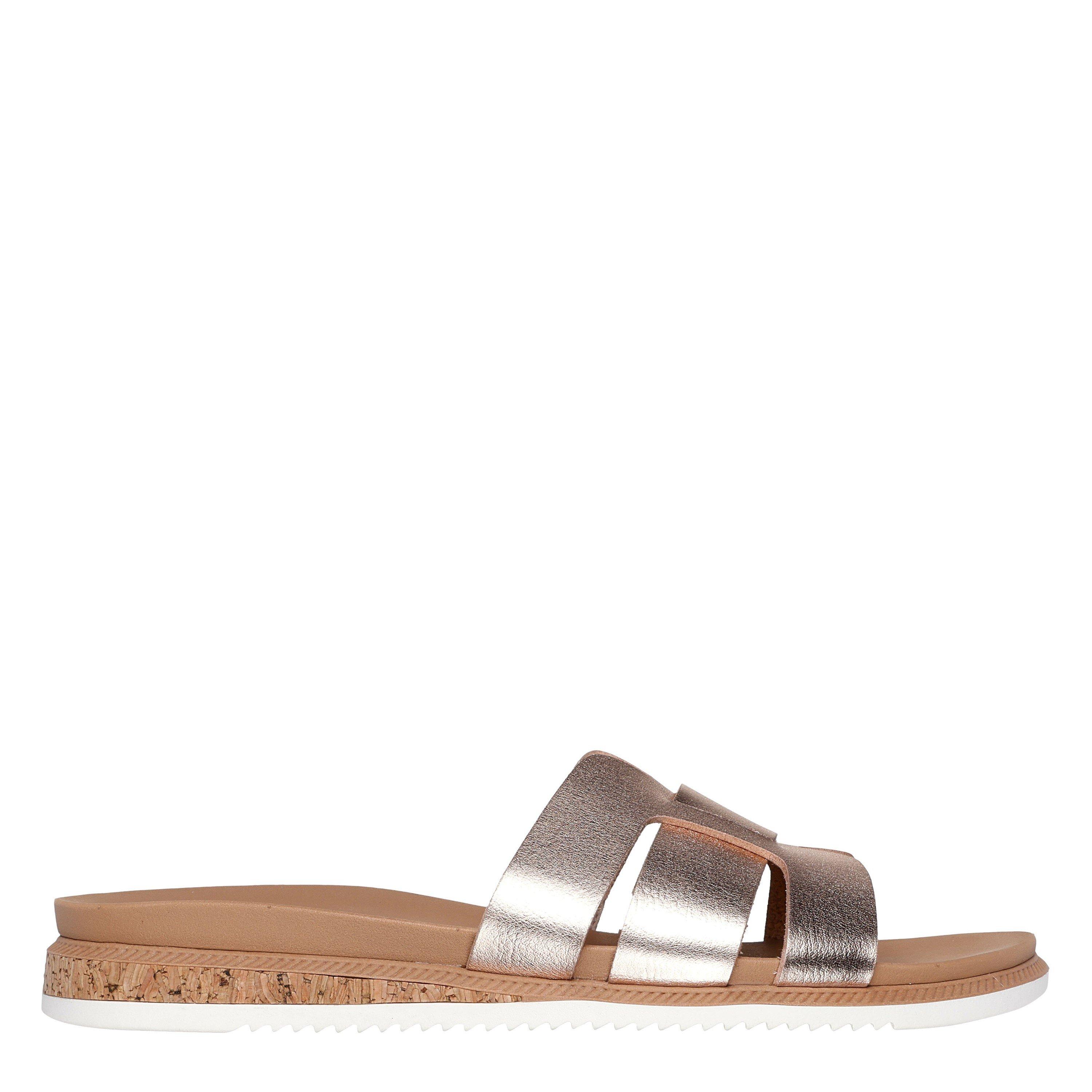 Rose Gold - Skechers - Desert Kiss Low Flat Sandals Womens - 3