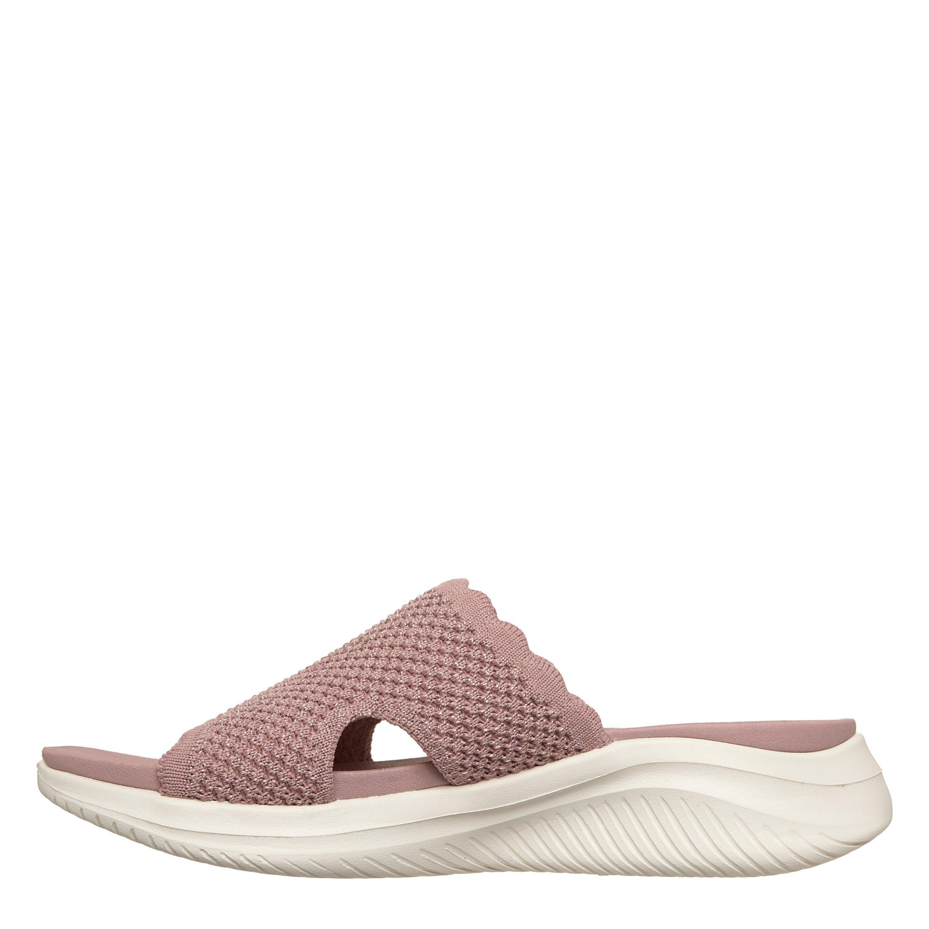 Mauve Knit - Skechers - Women's Flat Sandals - 2