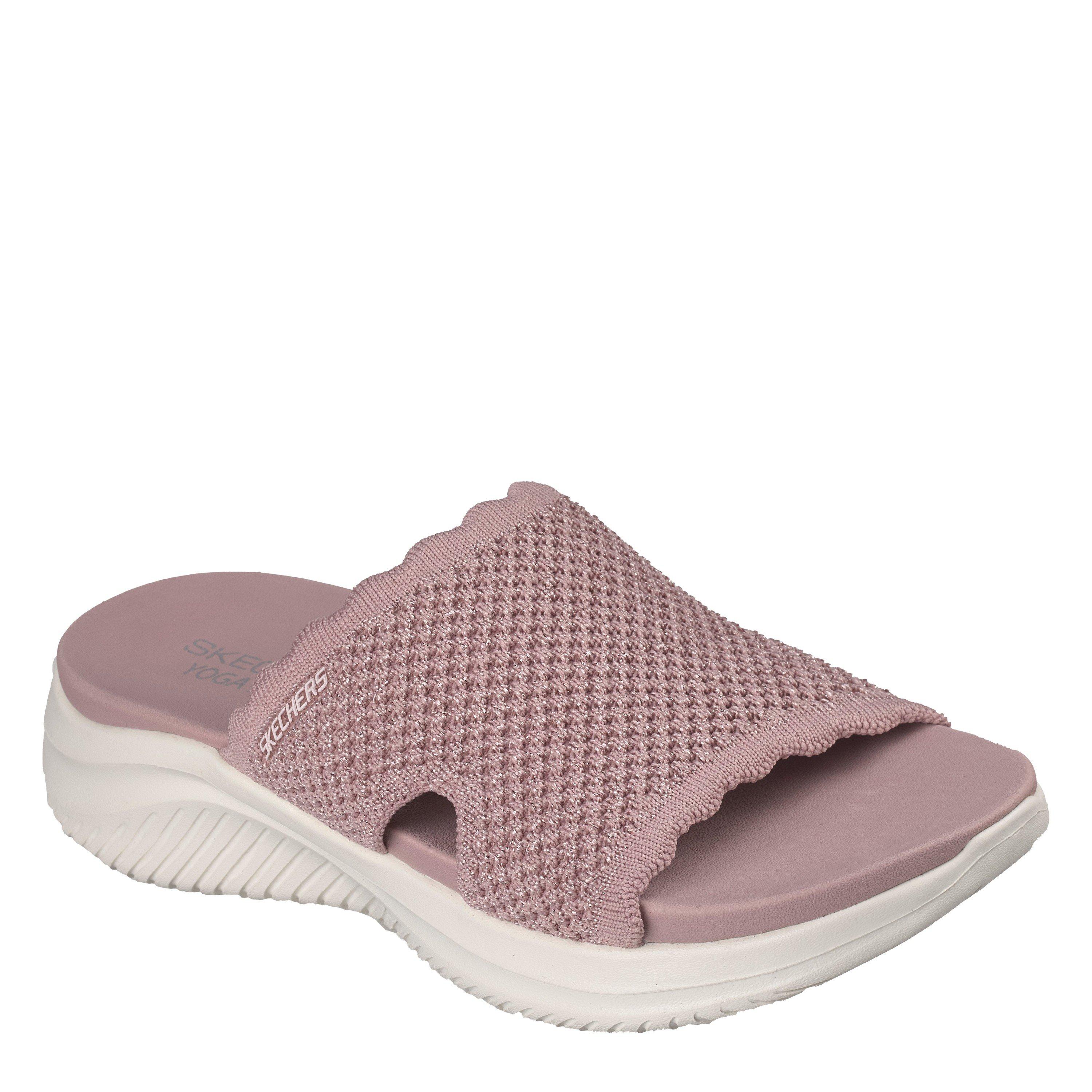 Mauve Knit - Skechers - Women's Flat Sandals - 3