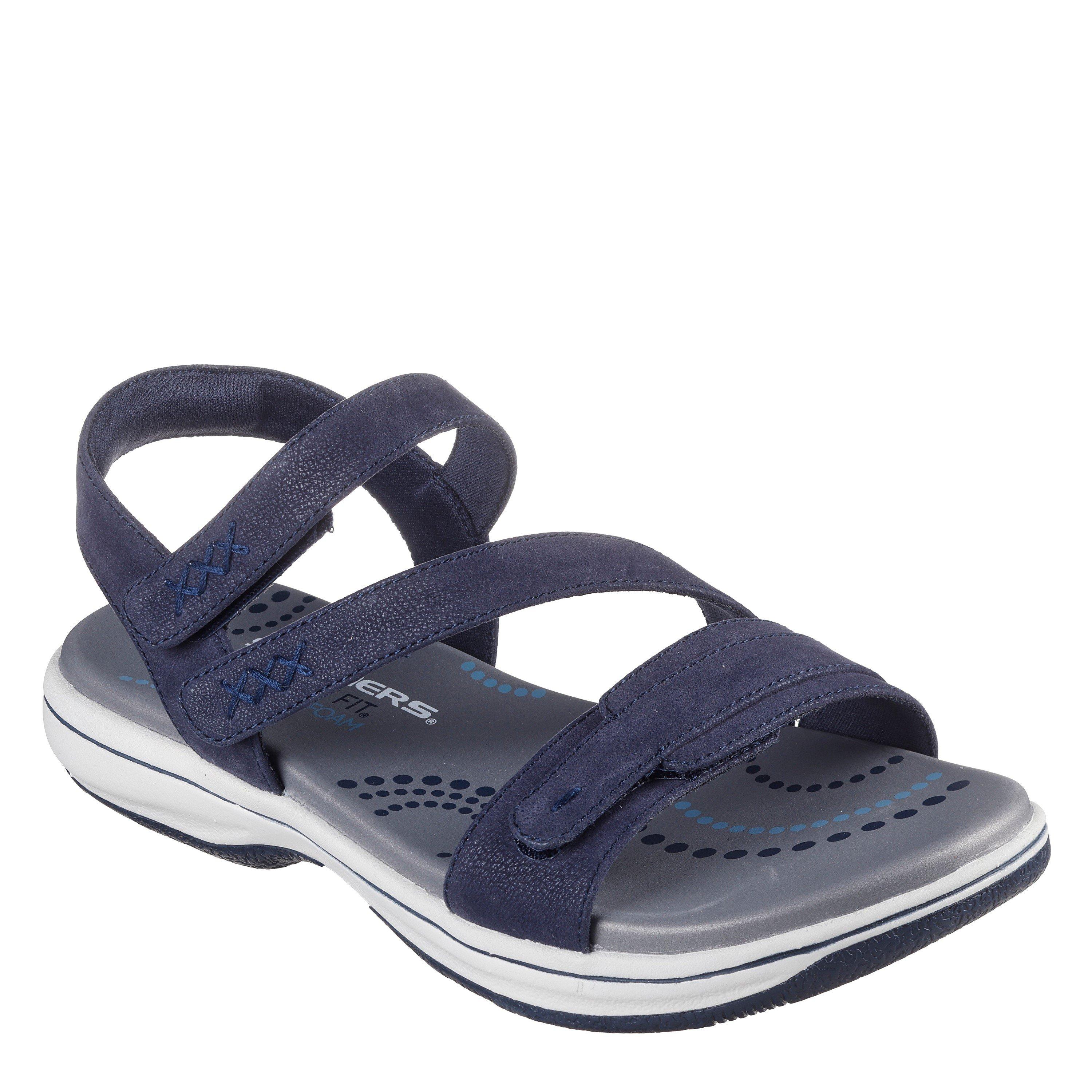 Navy - Skechers - Bayshore Flat Sandals Womens - 1
