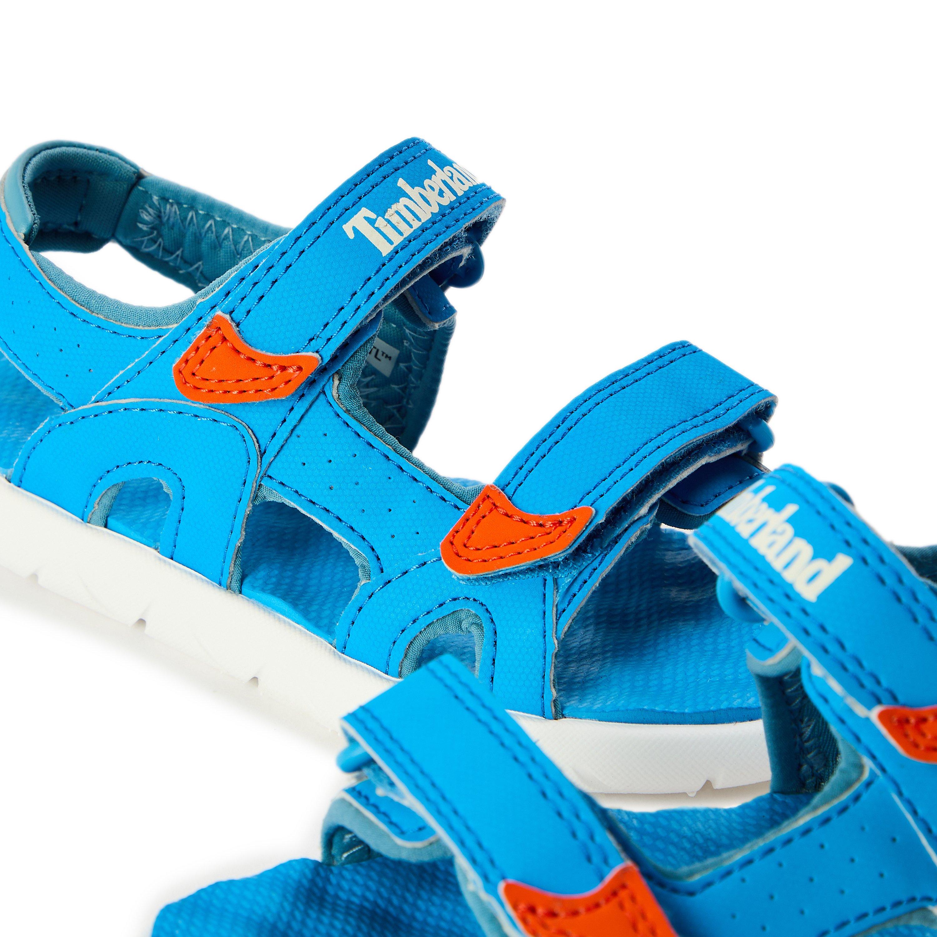 Bright Blue - Timberland - Unisex Kids' Backstrap Black Flat Sandals - 3