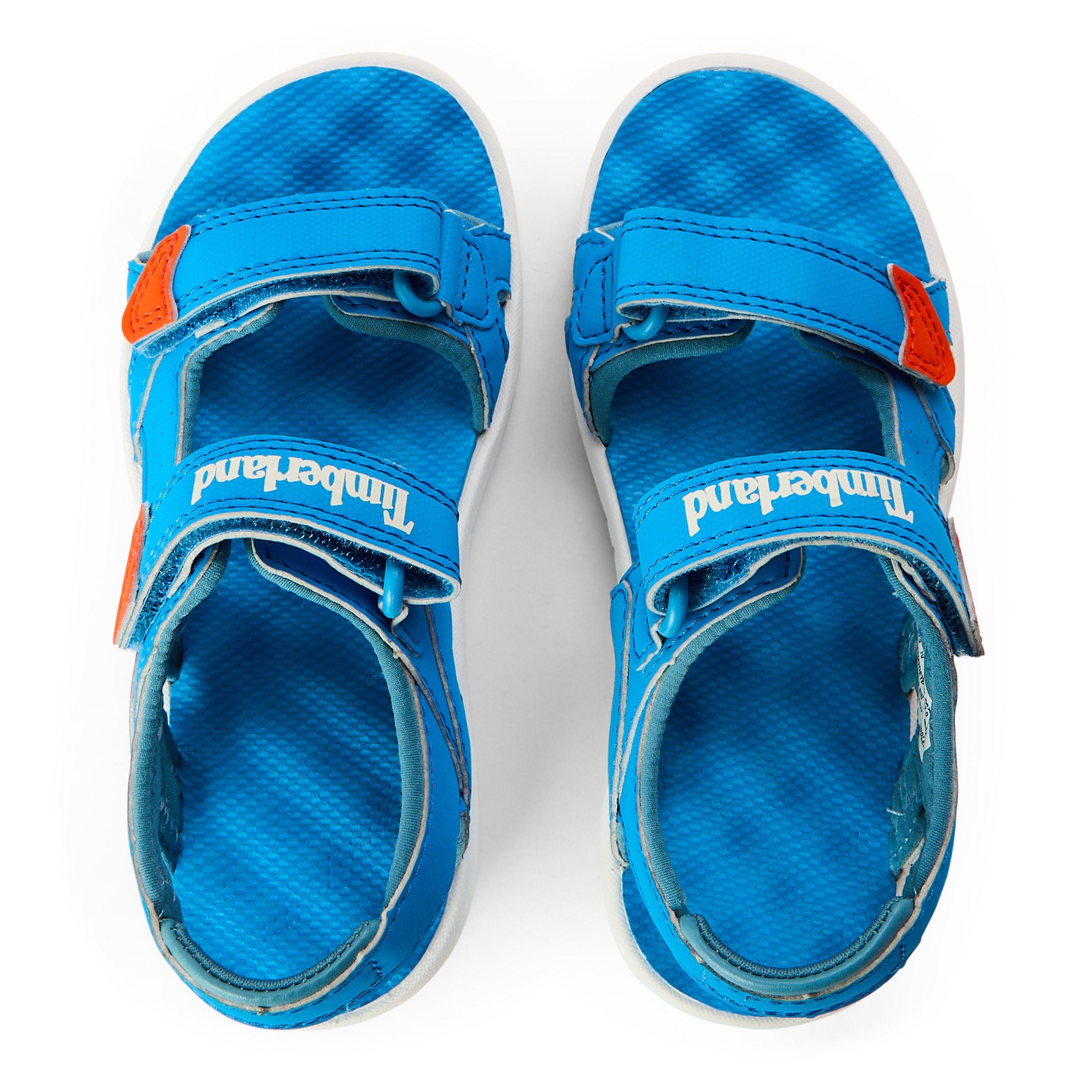 Bright Blue - Timberland - Unisex Kids' Backstrap Black Flat Sandals - 4