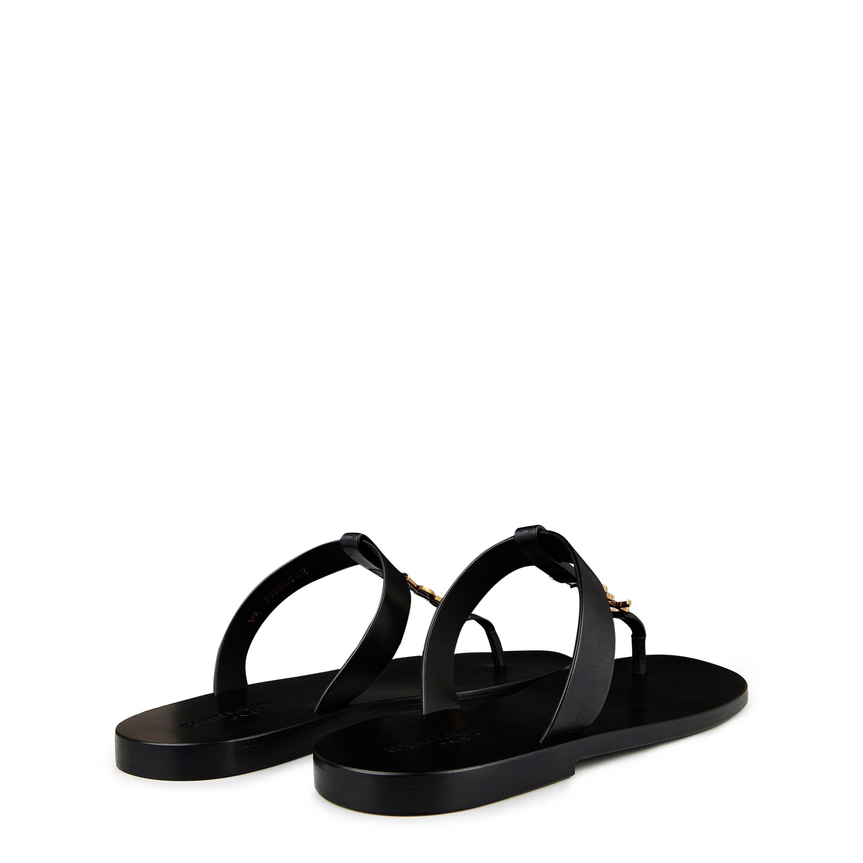 Black - Saint Laurent - Pepe 05 Leather Flip Flops - 5