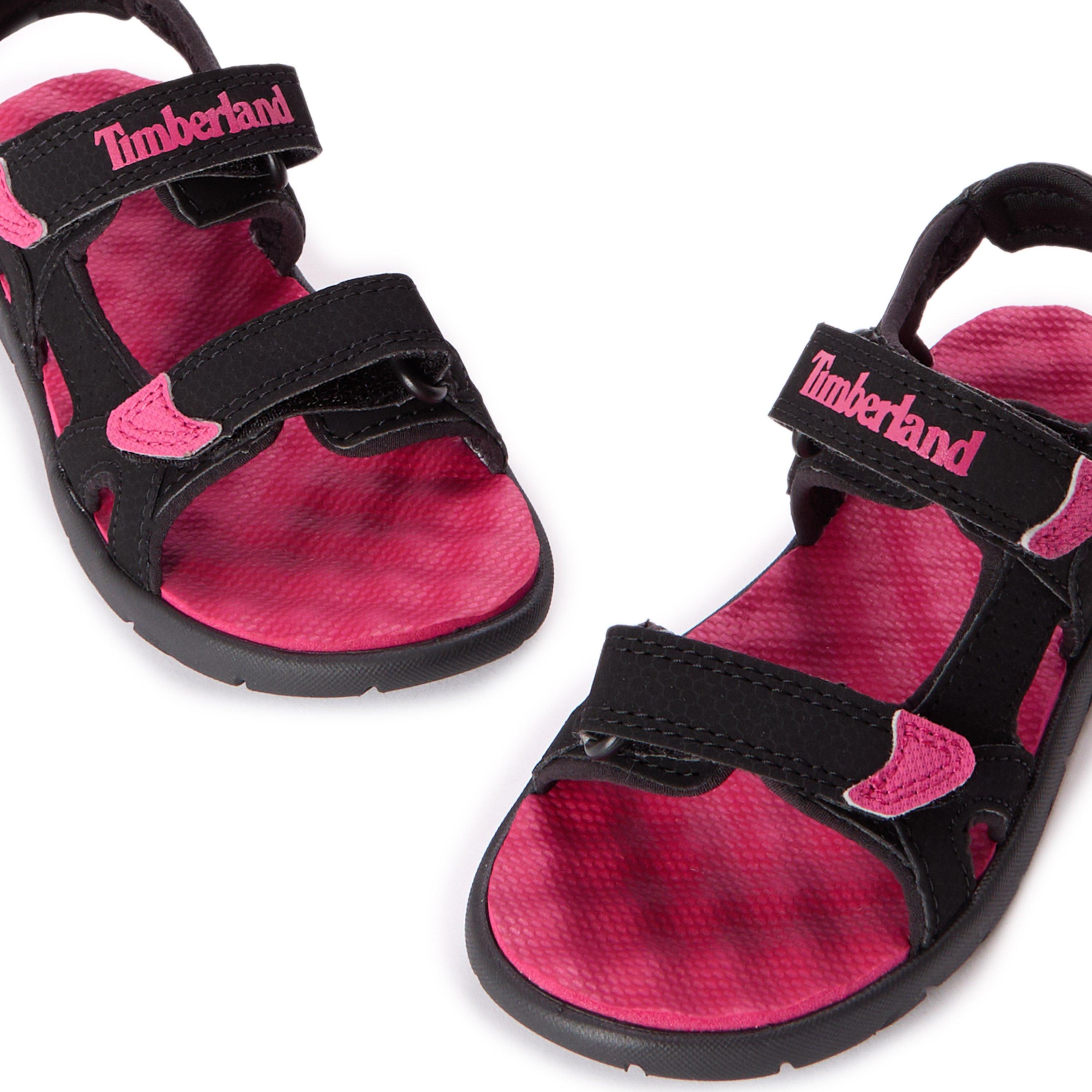 Blk/Bright Pink - Timberland - Perkins Row Backstrap Sandal Black - 3