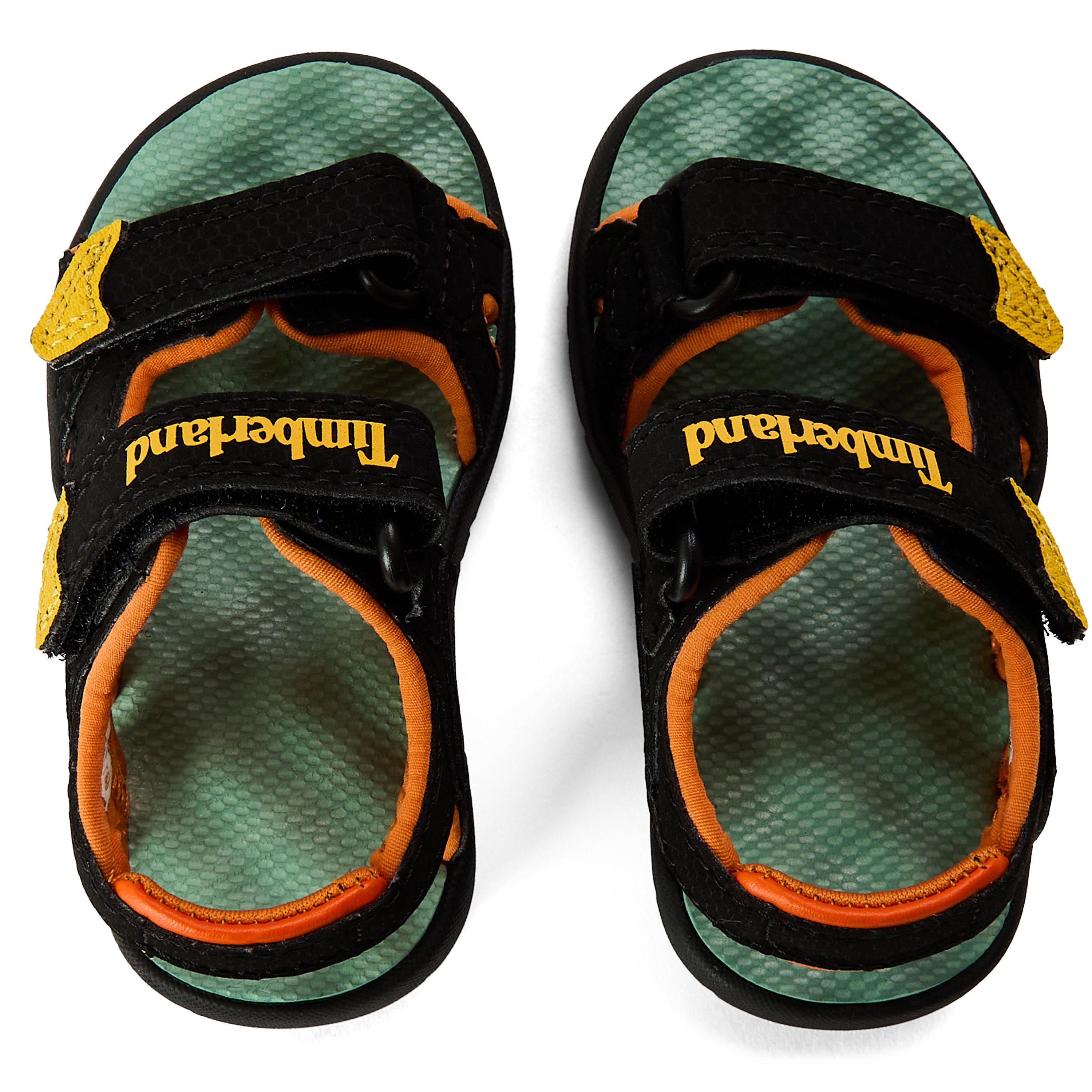 Black/Yellow - Timberland - Unisex Kids' Backstrap Flat Sandals - 4