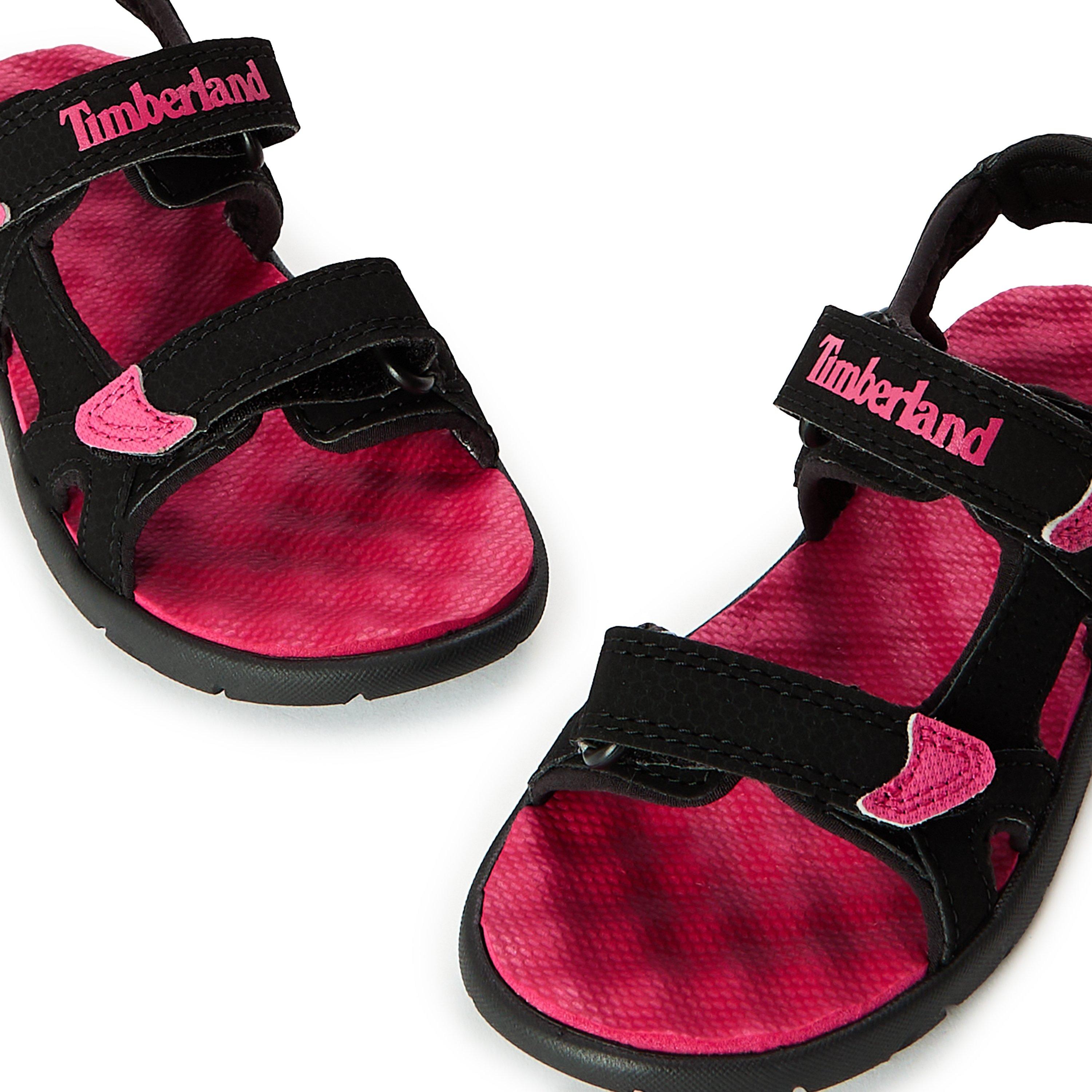 Blk/Bright Pink - Timberland - Perkins Row Backstrap Sandal Black - 3