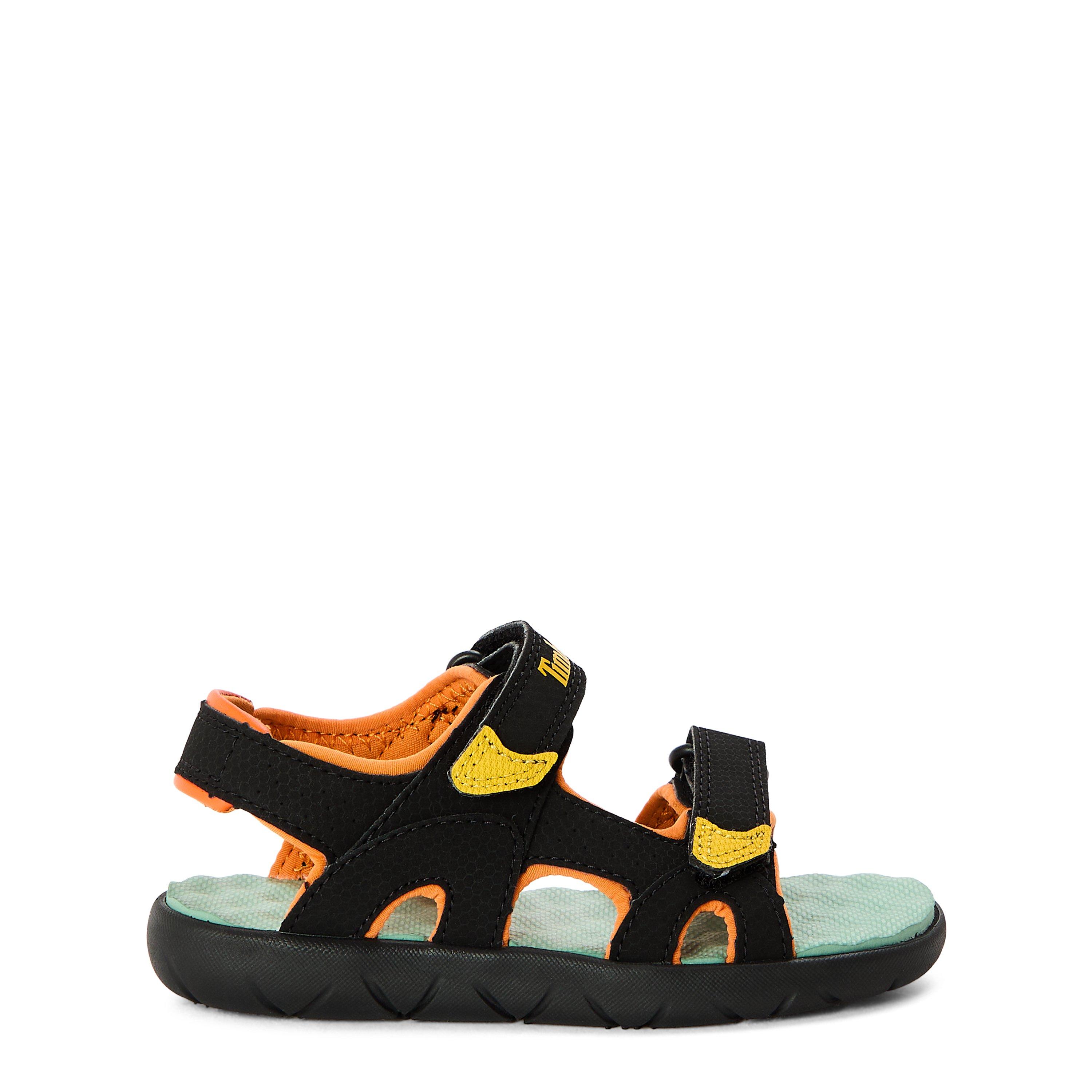 Timberland  Kids ' Backstrap Flat Sandals - Black/Yellow - C10 (28)
