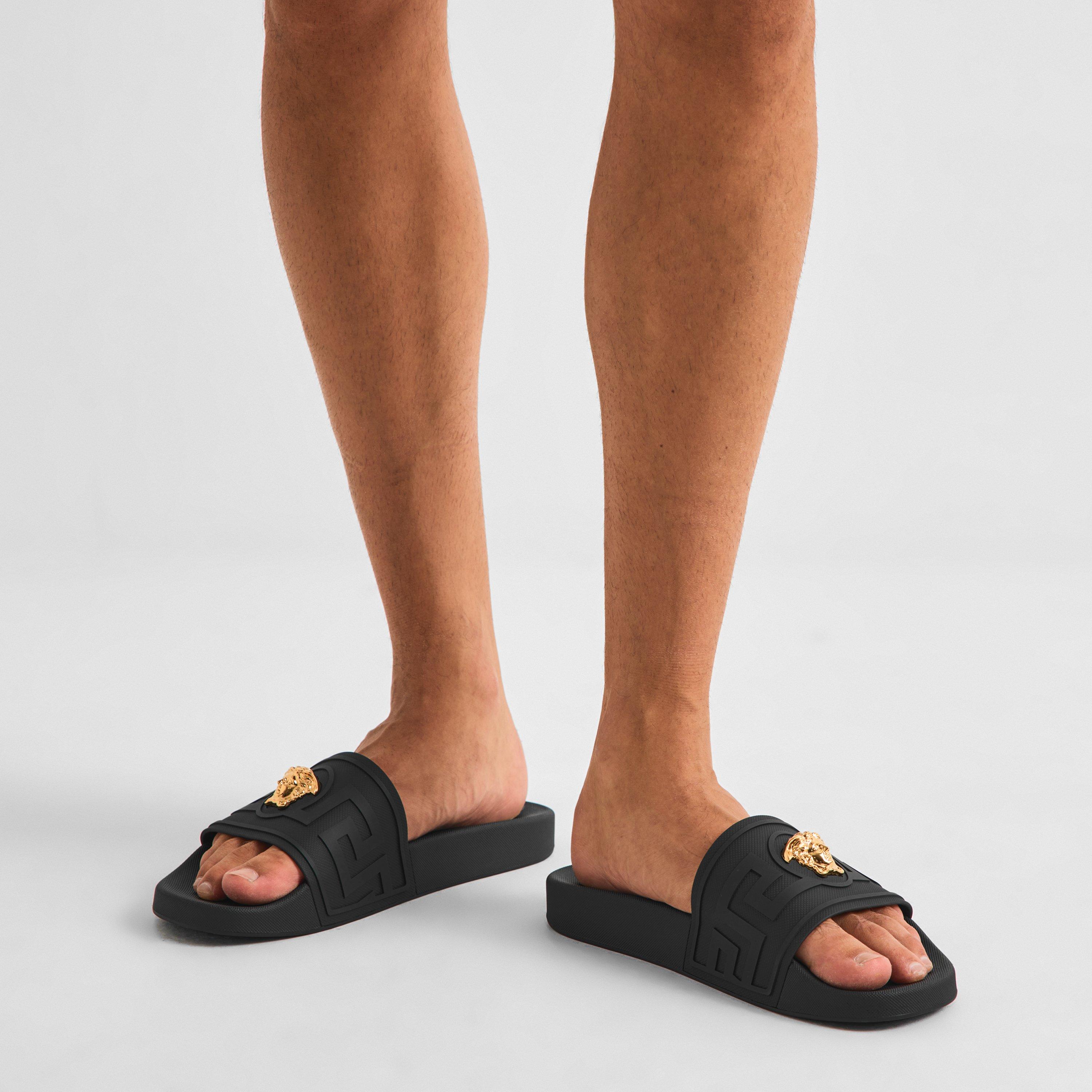 Black/Gold - Versace - Mens La Medusa Slides - 3
