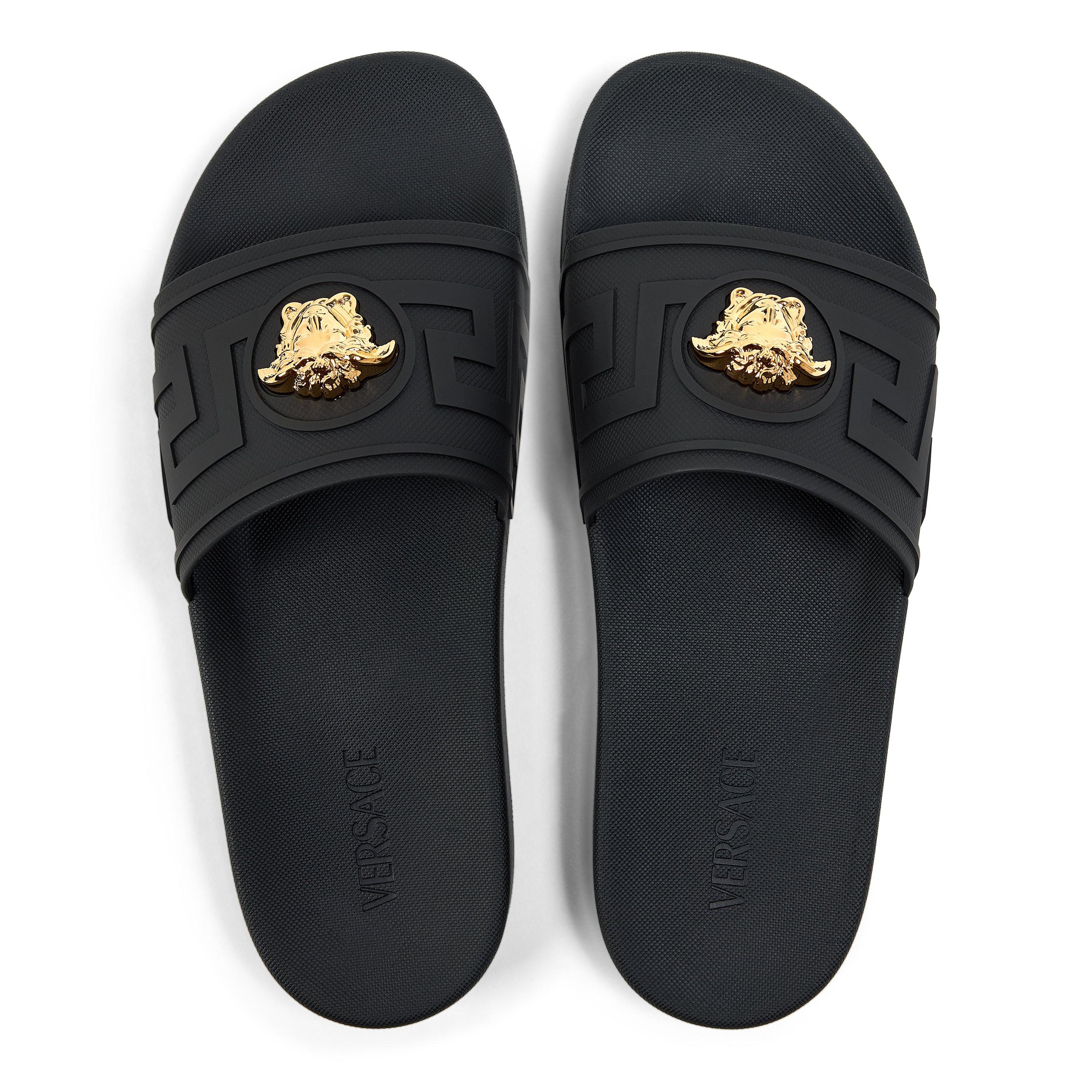 Black/Gold - Versace - Versace Medusa Slide Sn63 - 4