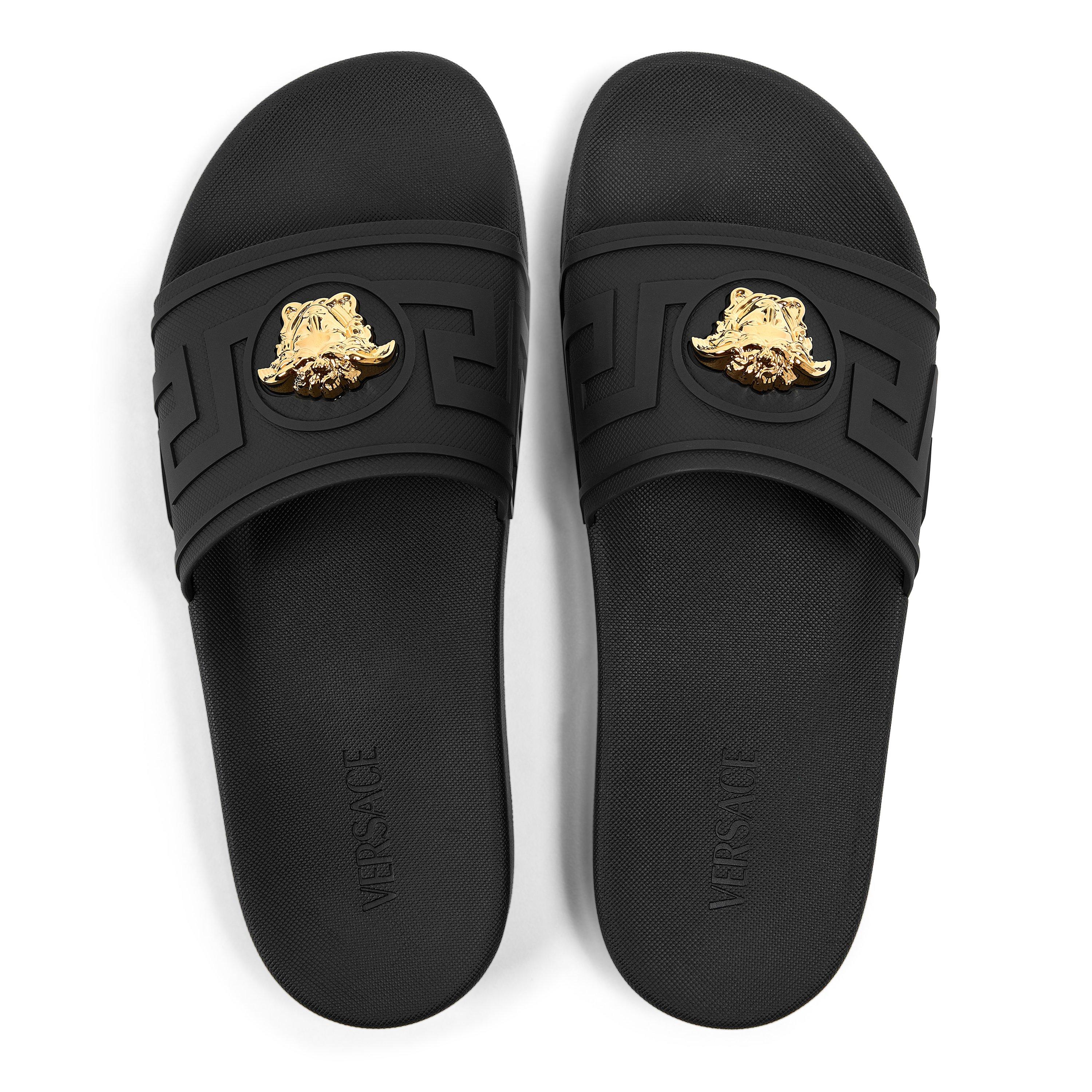 Men’s Versace Black and Gold Medusa Print Slide Sandals. Size 43 Versace Sandals for Men | The RealReal main image 3