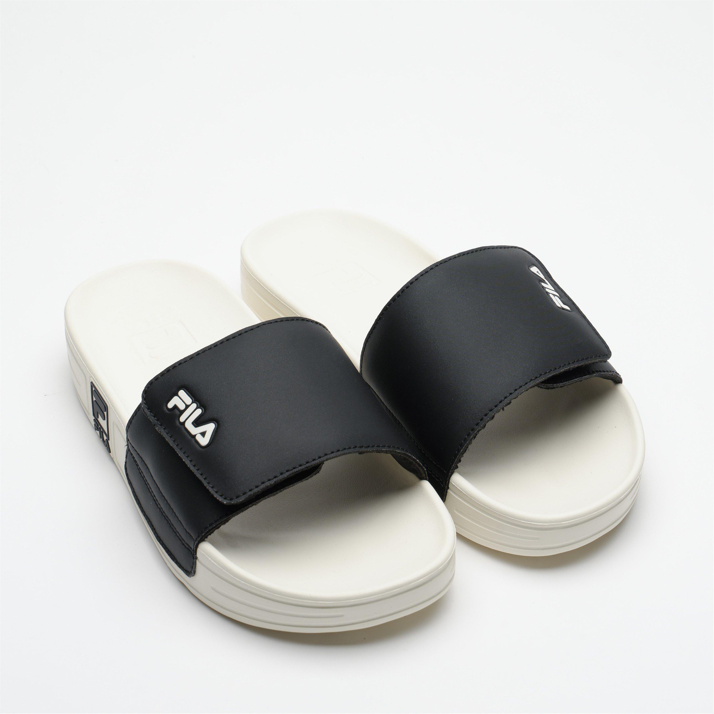 WHT/BLK/WHT - Fila - Unisex Adults FT VELCRO v2 Pool Sliders - 3