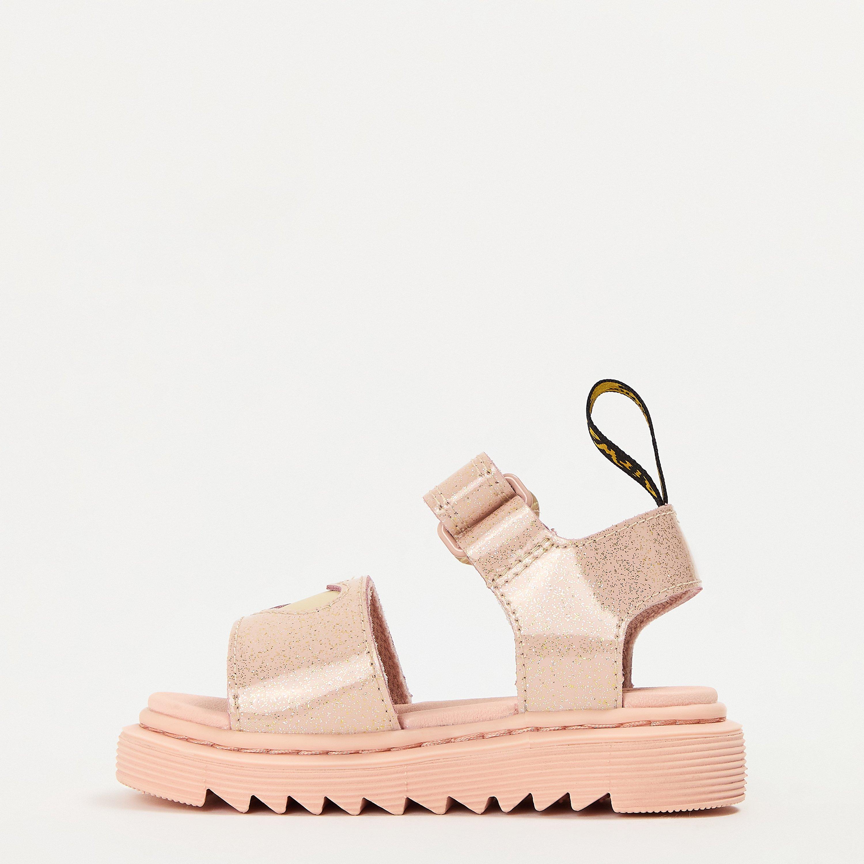 Powder Pink - Dr Martens - Kids' Marlowe Heart Flat Sandals - 2