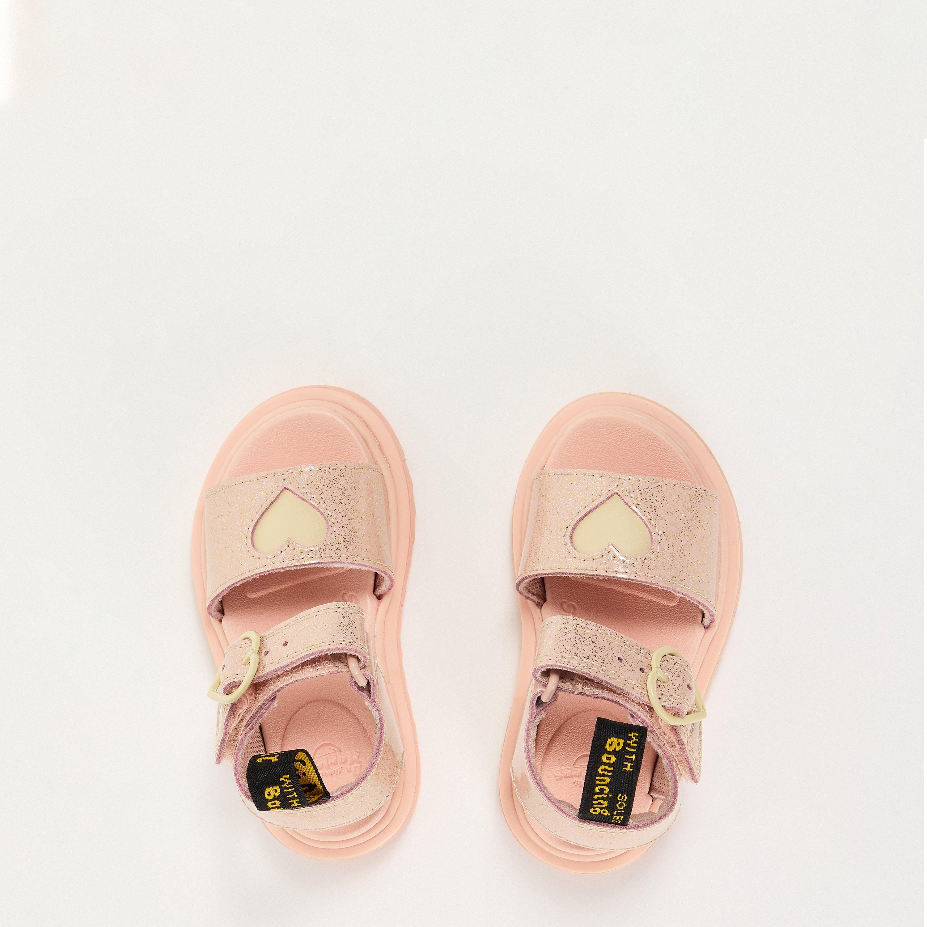 Powder Pink - Dr Martens - Kids' Marlowe Heart Flat Sandals - 4