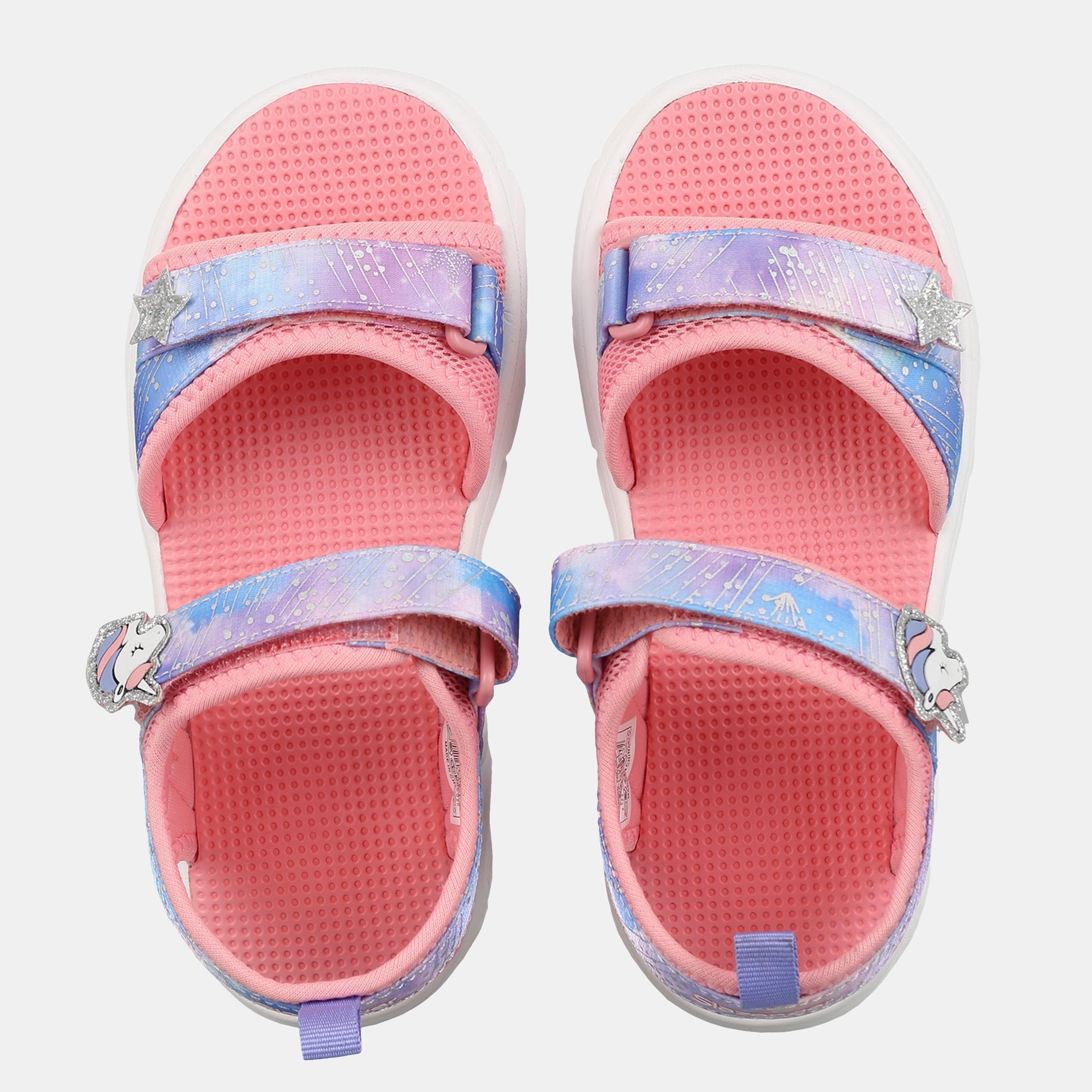 Pink/Unicorn - Slazenger - Light Up Sole Sandals Juniors - 4