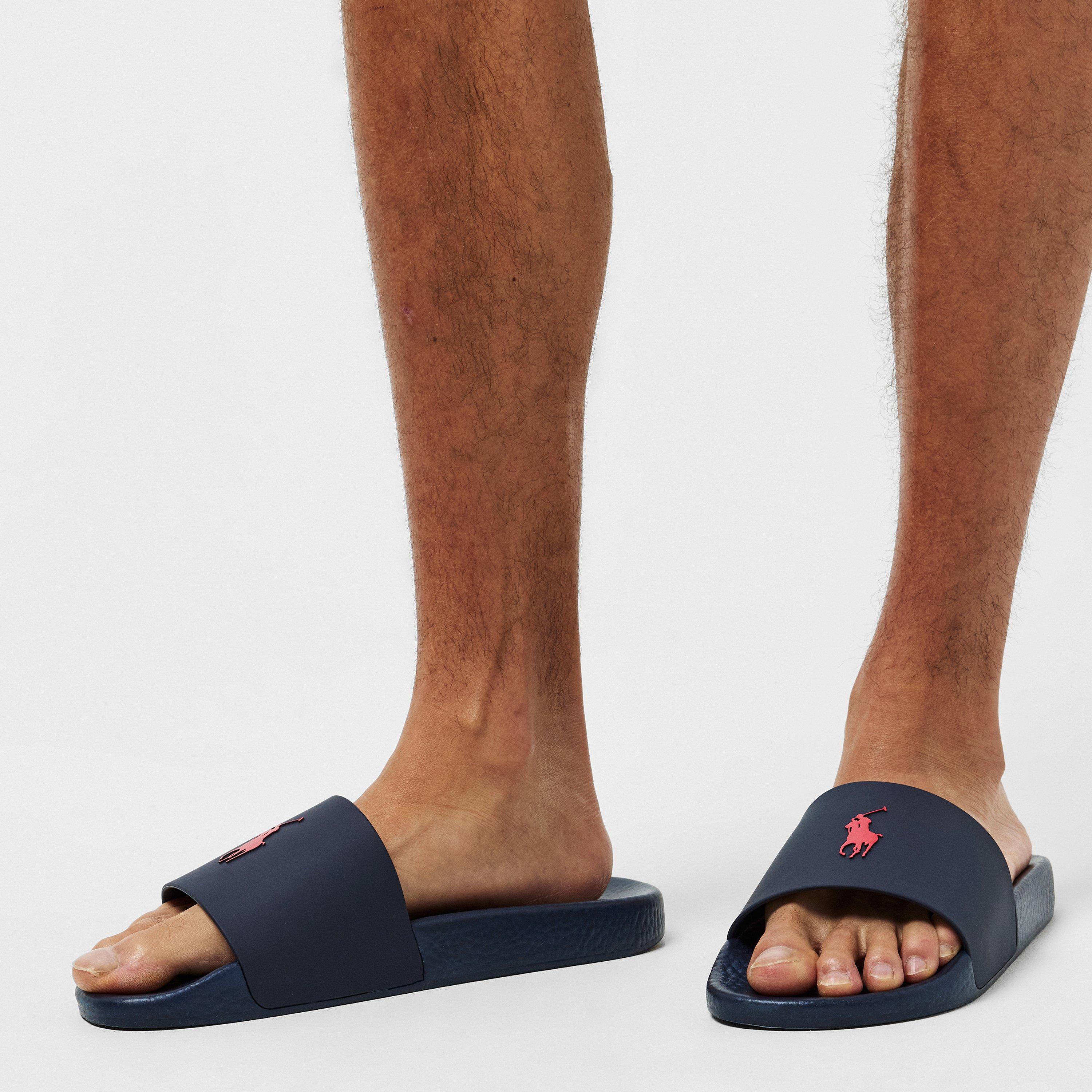 Navy/Red - Polo Ralph Lauren - Men's Pool Slides - 3