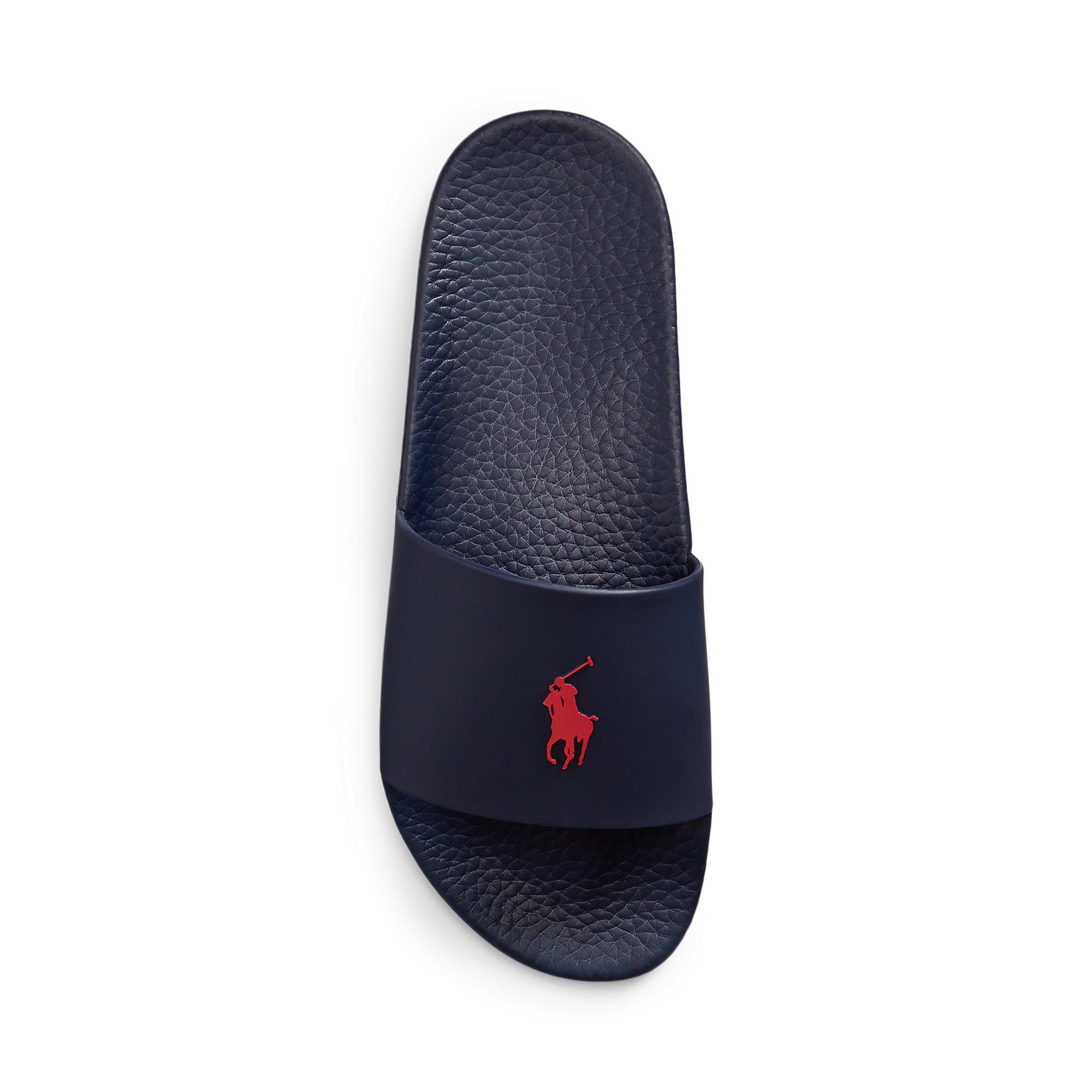 Navy/Red - Polo Ralph Lauren - Men's Pool Slides - 4
