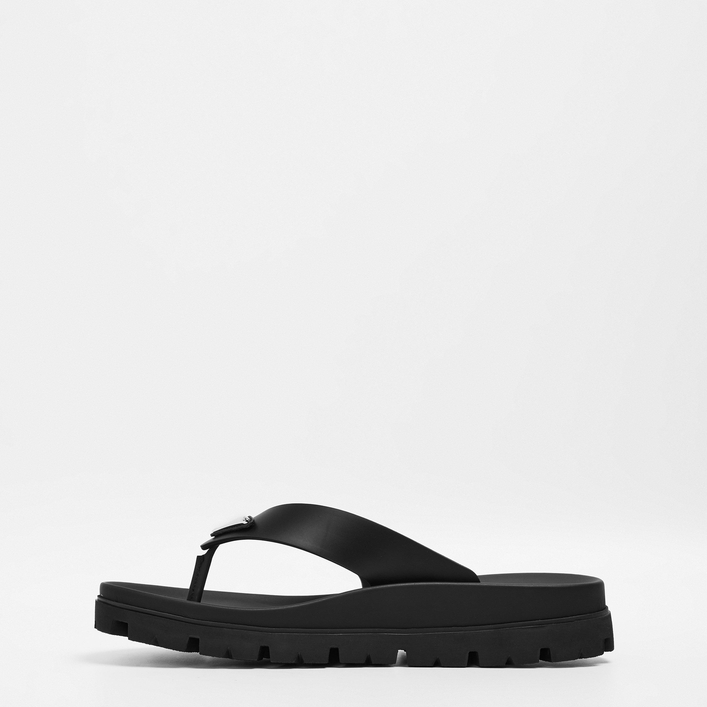 Black - Prada - Rubber Thong Sandals - 2