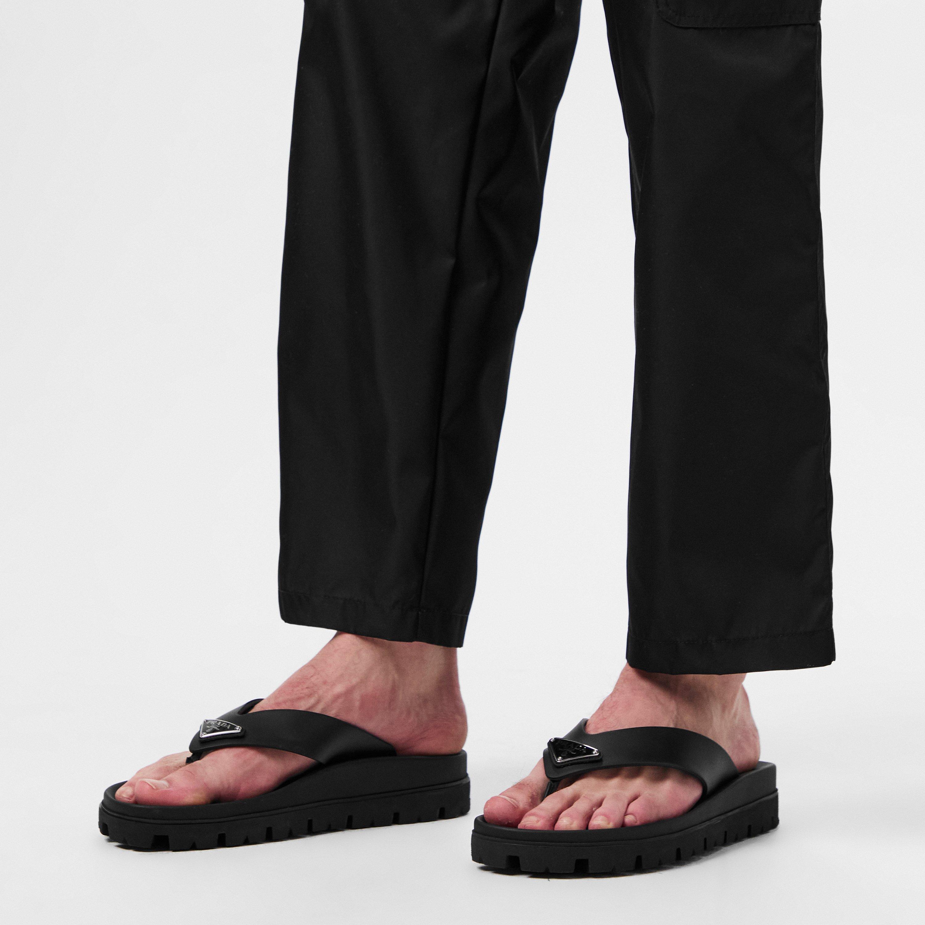 Black - Prada - Rubber Thong Sandals - 3