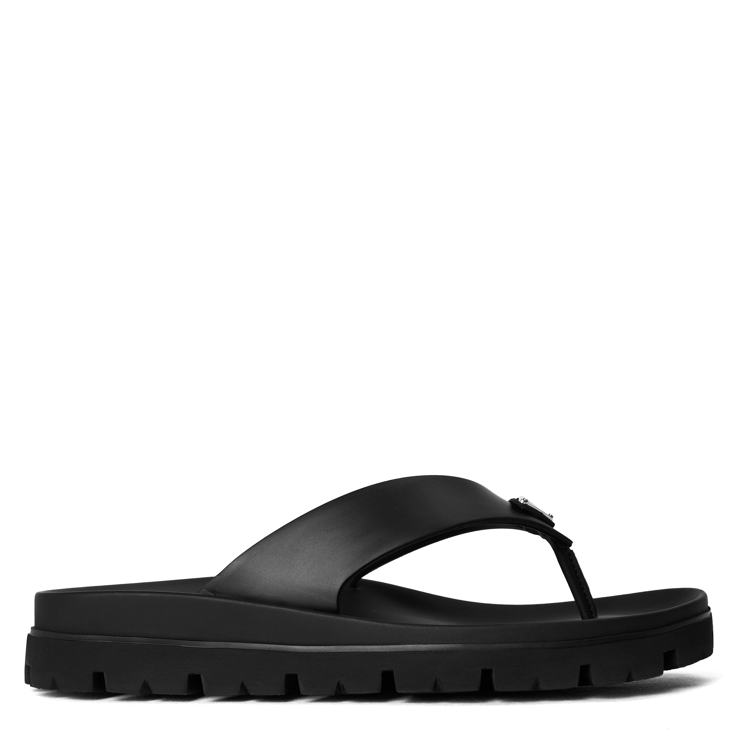 Prada Rubber Thong Sandals - Black/Black - Size 7 (41)