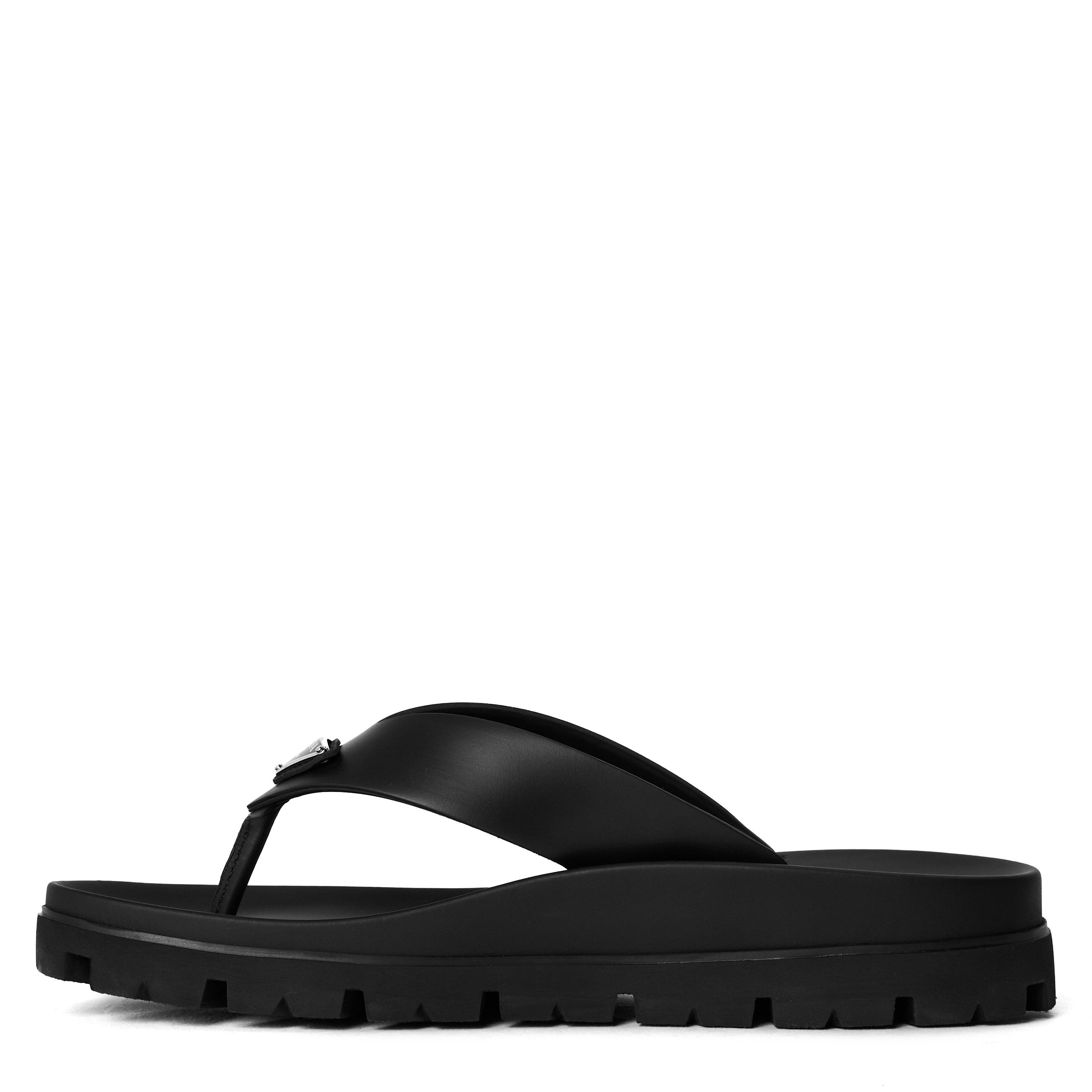 Black/Black - Prada - Rubber Thong Sandals - 2