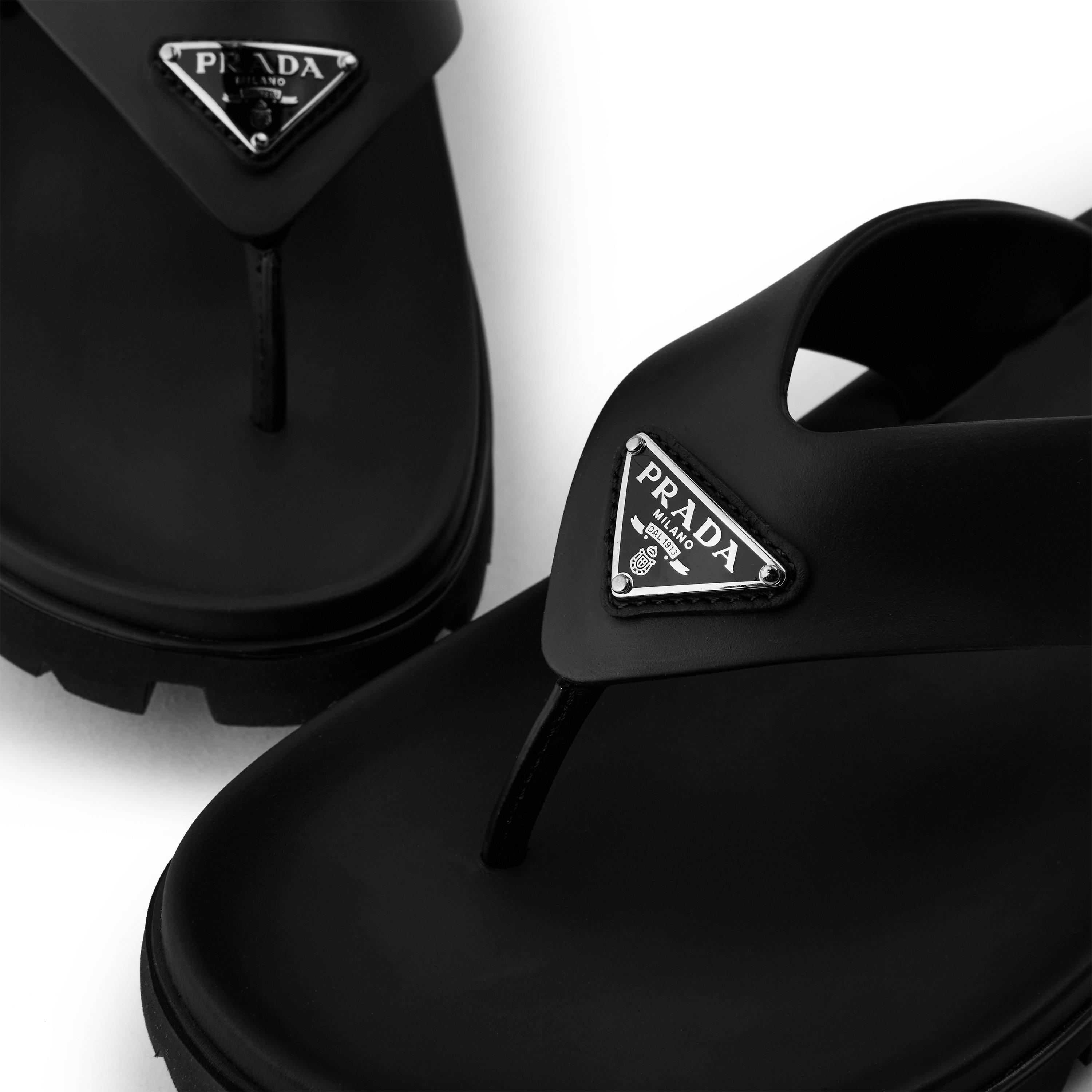 Black/Black - Prada - Rubber Thong Sandals - 3