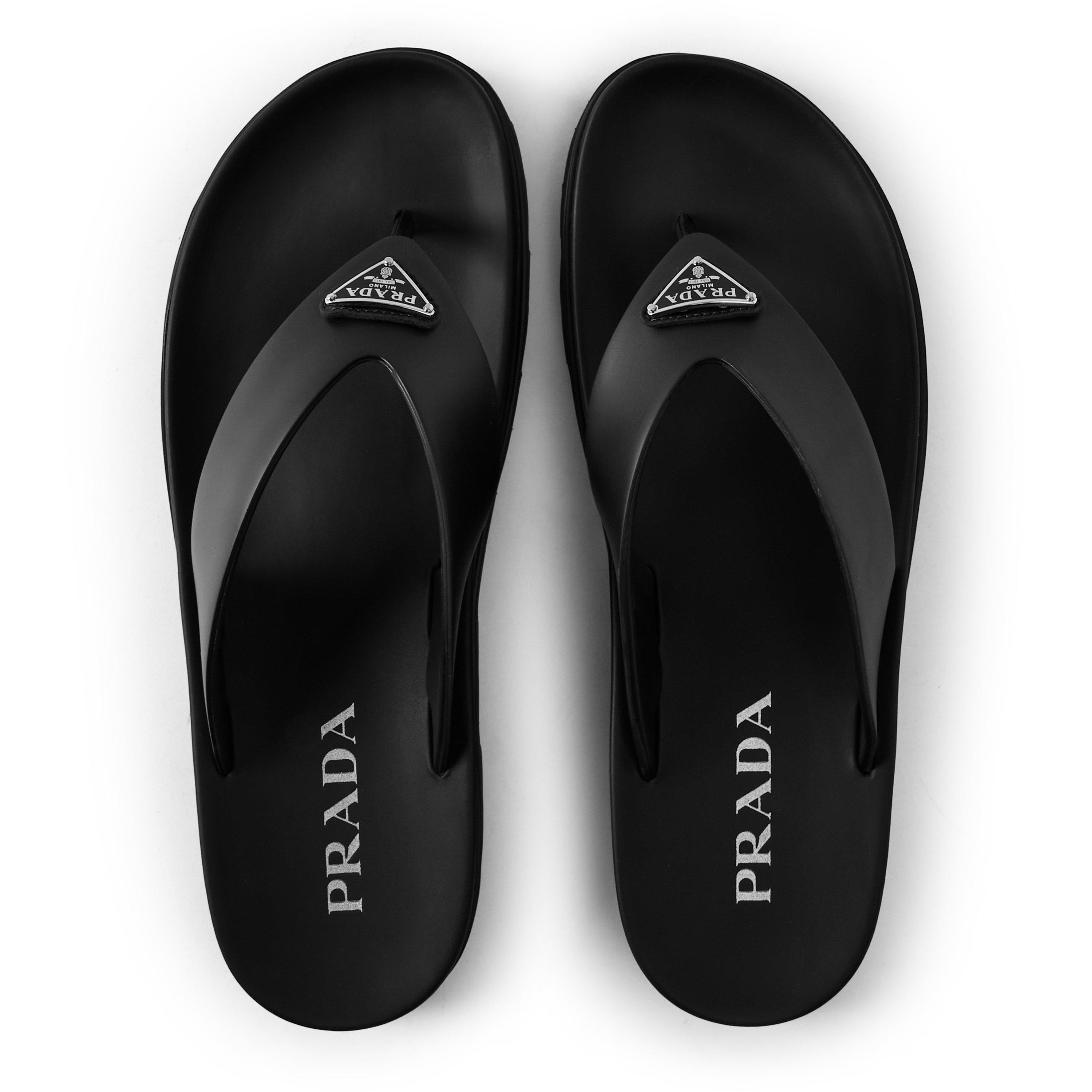 Black/Black - Prada - Rubber Thong Sandals - 4