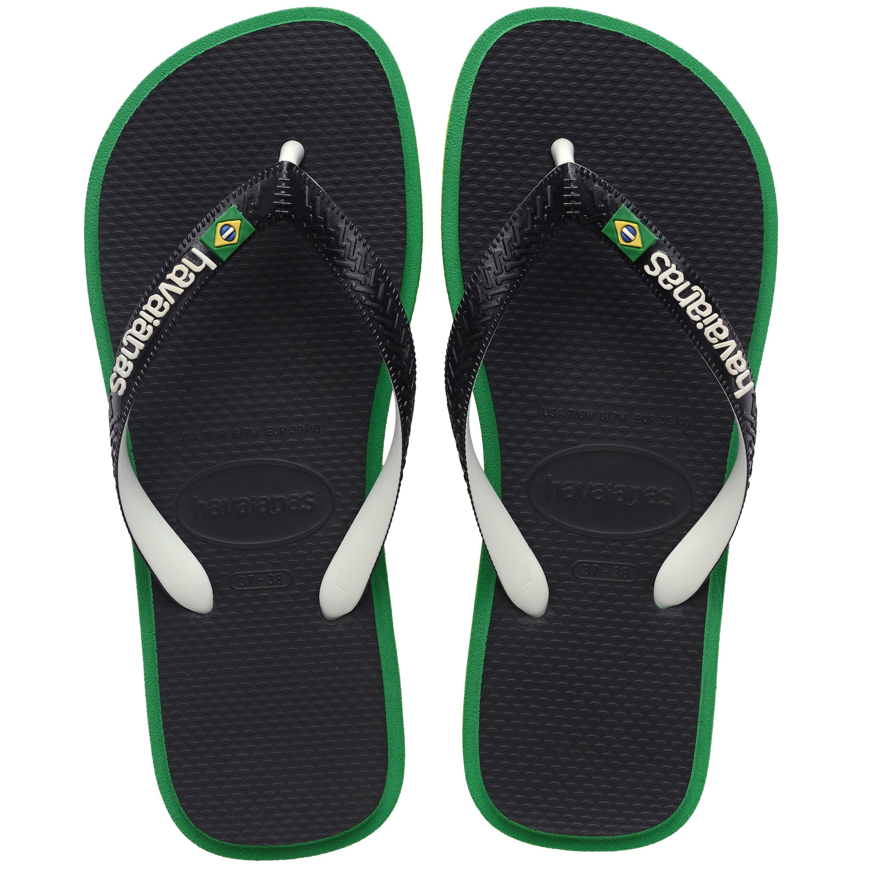 Havaianas Men's Brazil Twist Flip Flops - Black - UK 6/7 EU 39/40