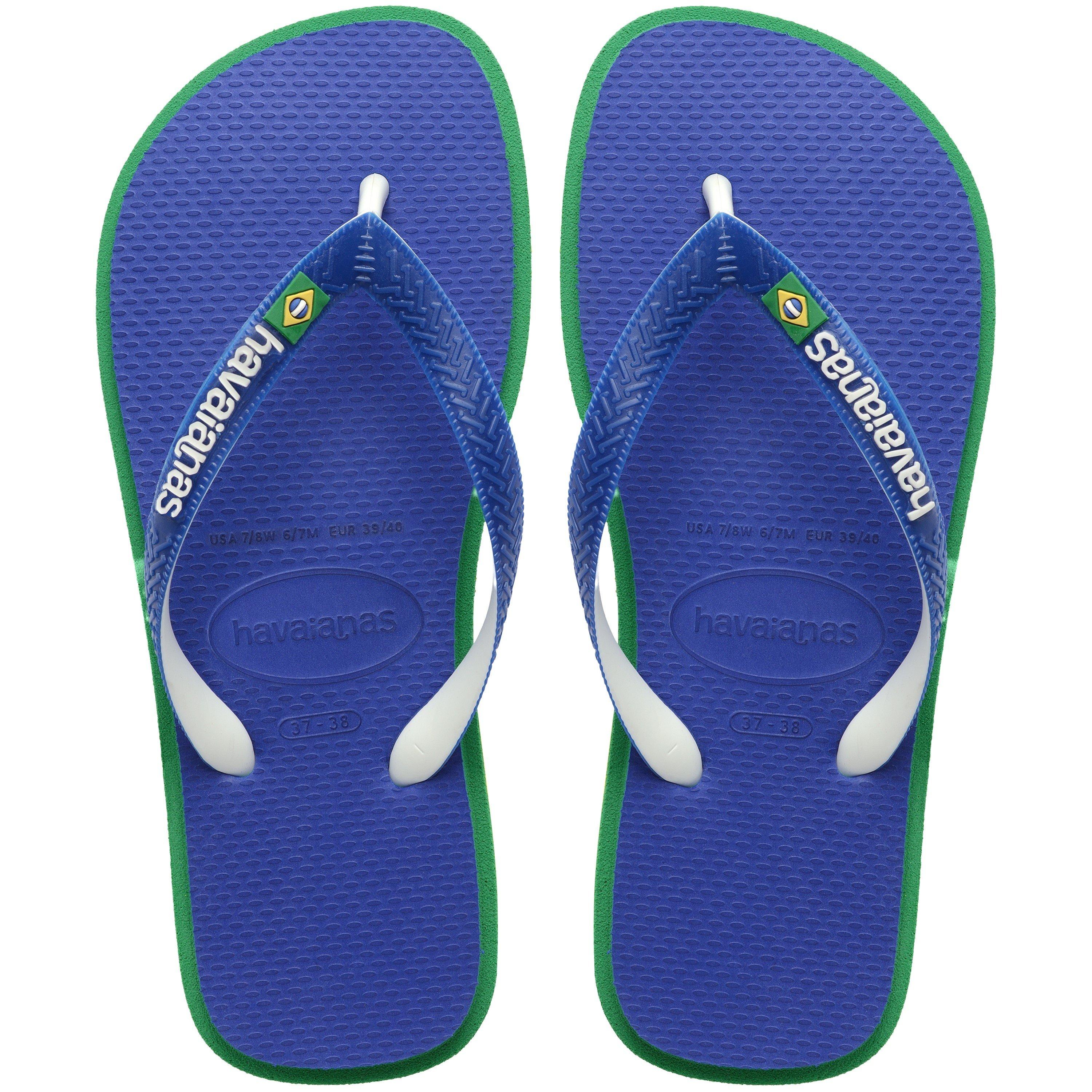 Havaianas Men's Brazil Twist Flip Flops - Marine Blue - UK 6/7 EU 39/40