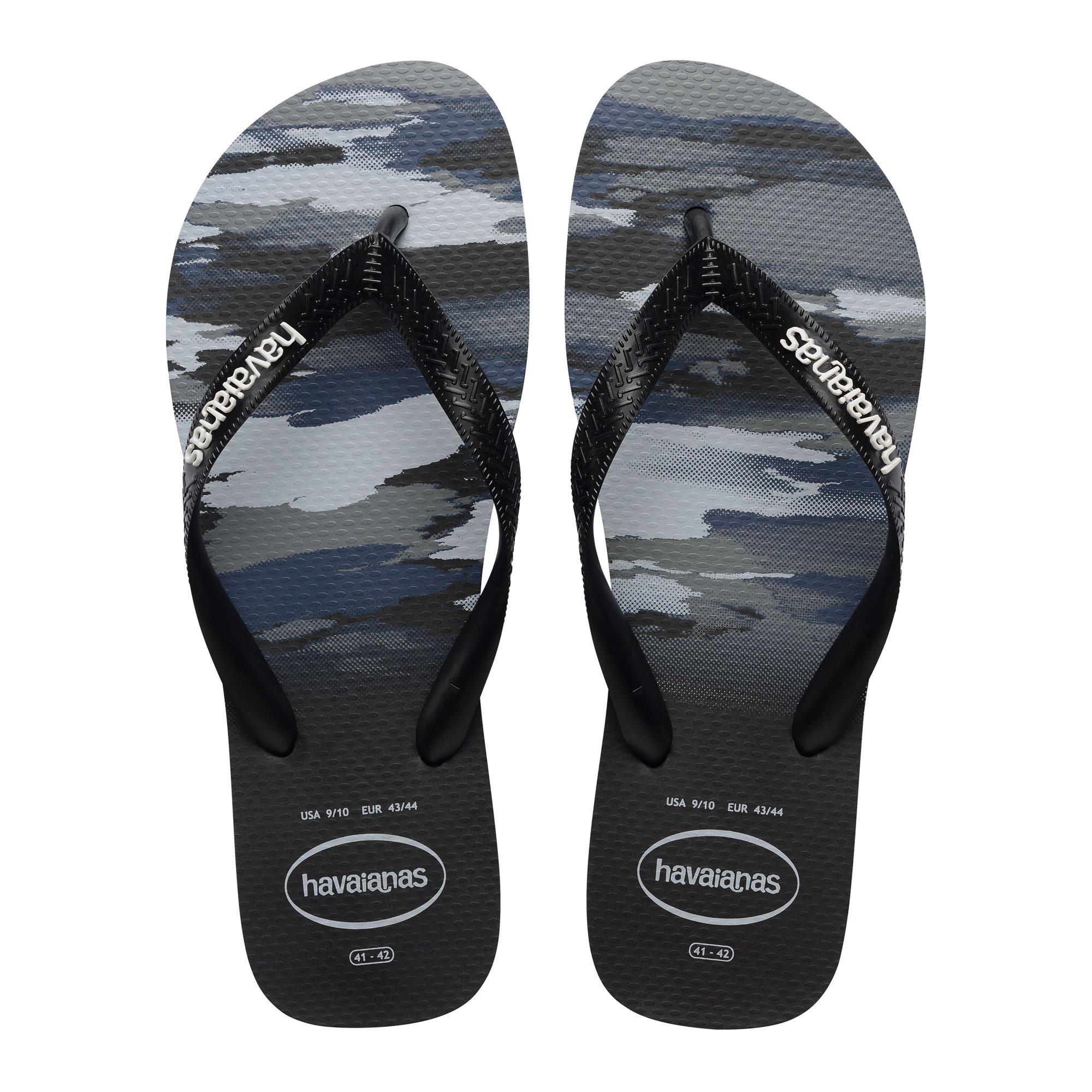 Havaianas Men's Top Camu Flip Flops - Black/White - 11 (45/46)