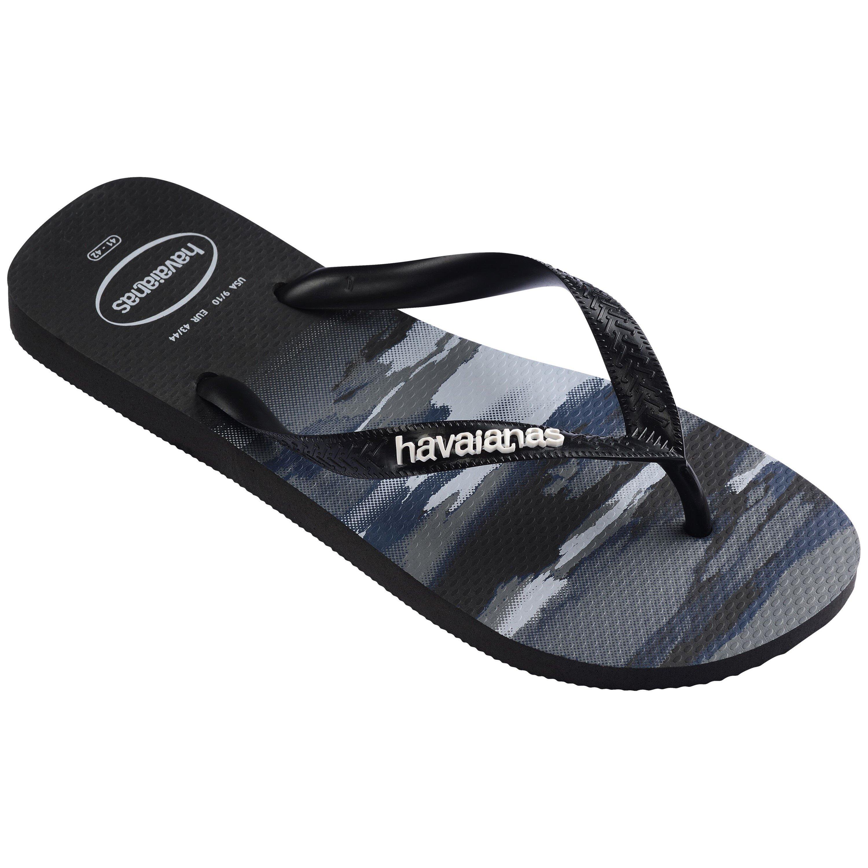 Sort/Hvid - Havaianas - Men's Top Camu Black Flip Flops - 2