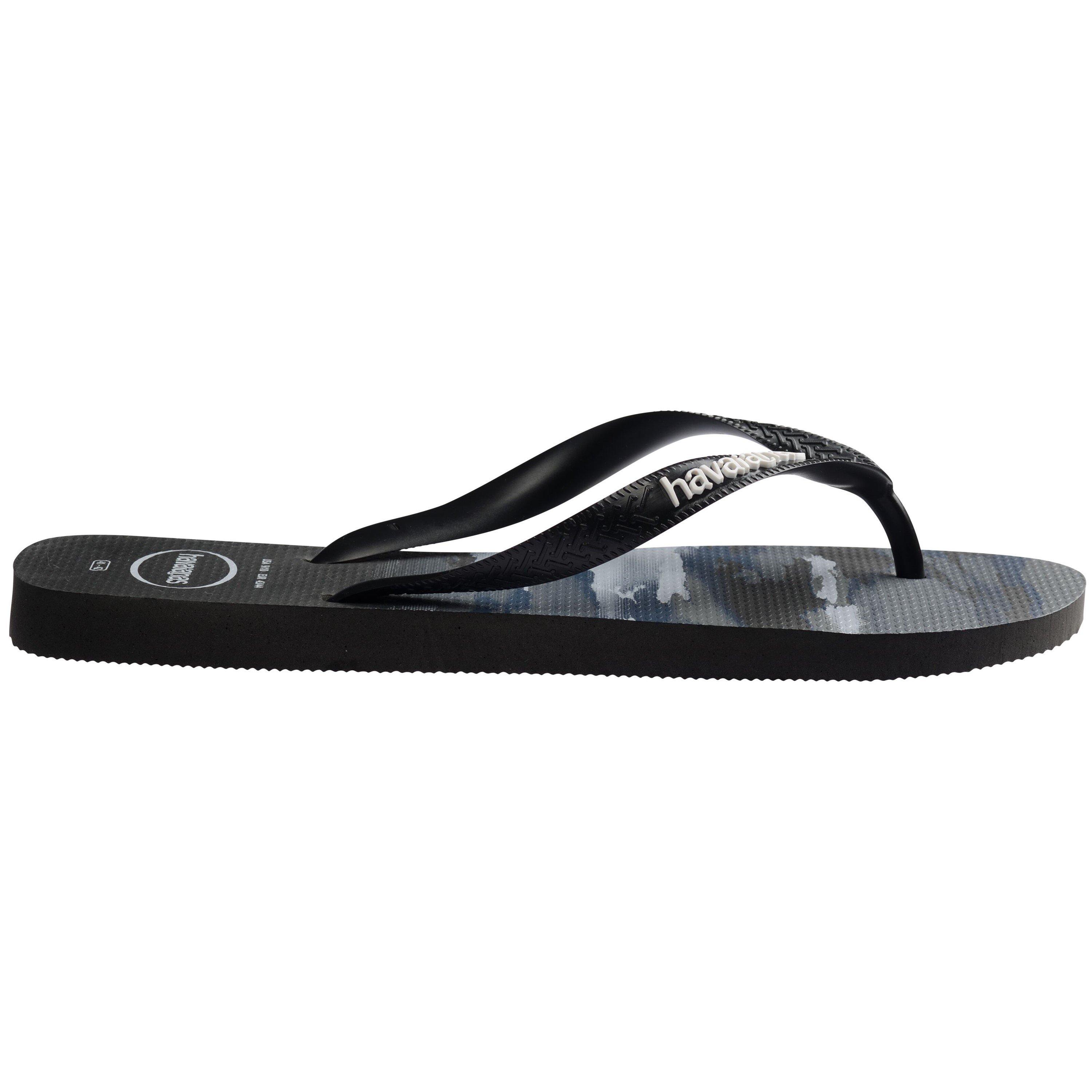 Sort/Hvid - Havaianas - Men's Top Camu Black Flip Flops - 3