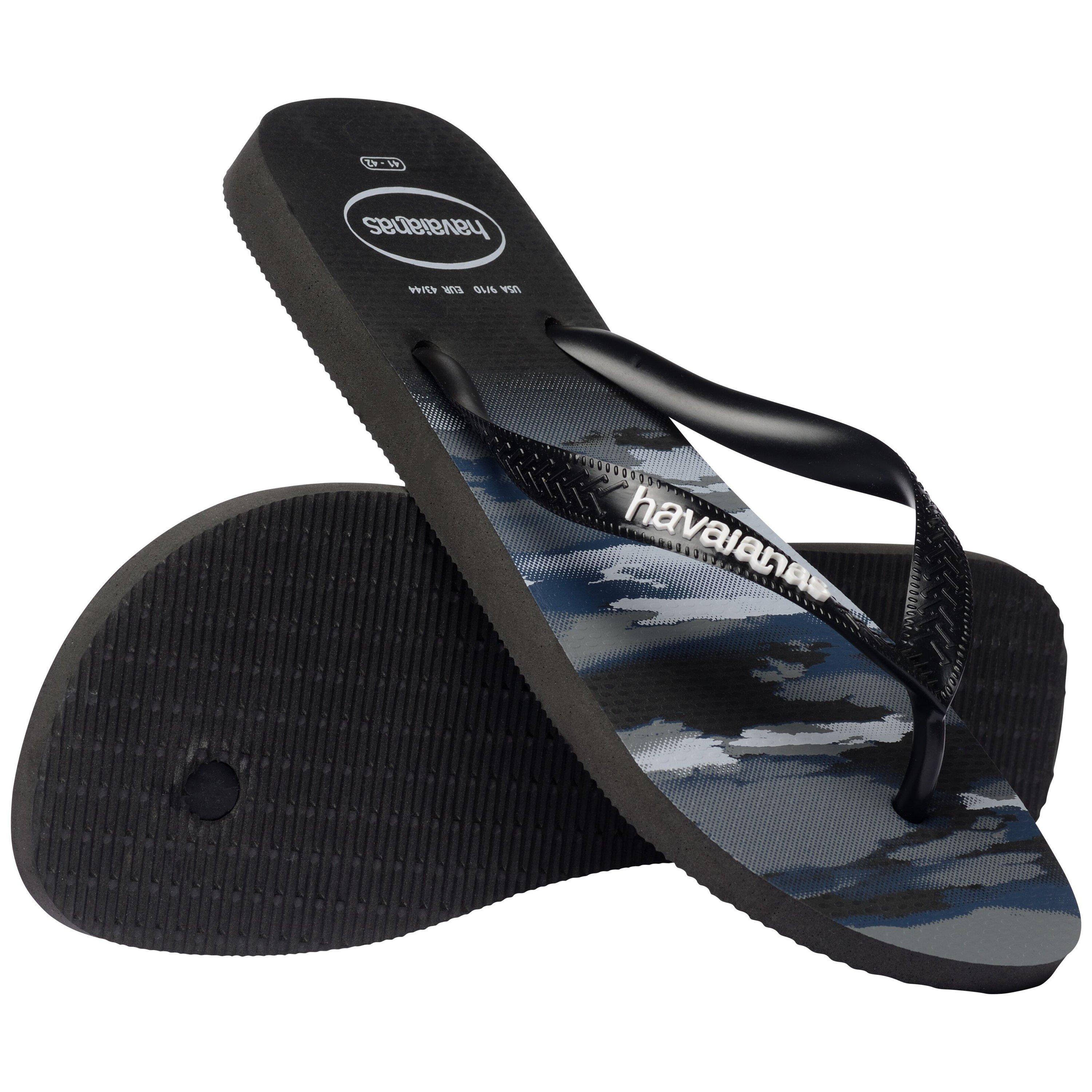 Sort/Hvid - Havaianas - Men's Top Camu Black Flip Flops - 4