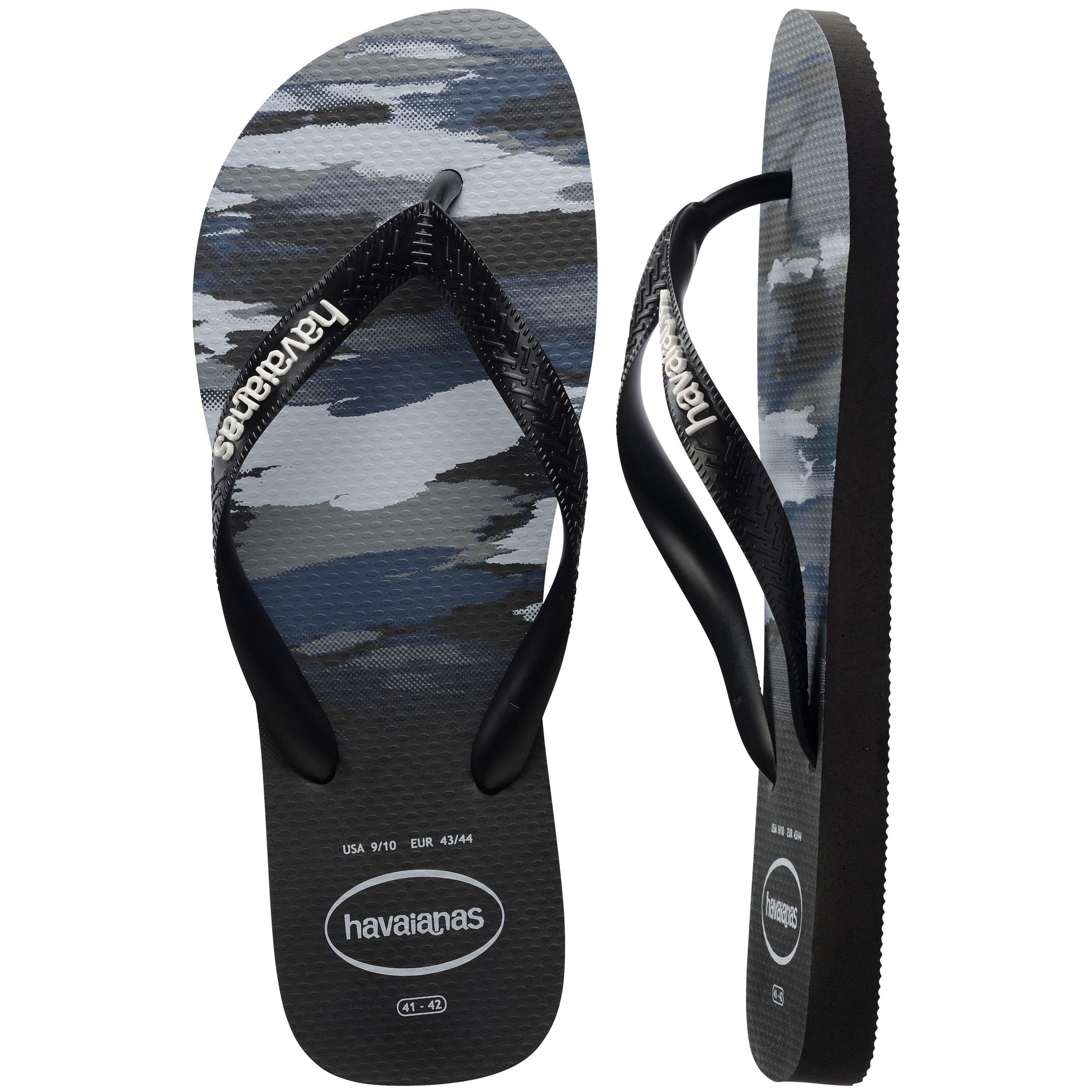 Sort/Hvid - Havaianas - Men's Top Camu Black Flip Flops - 5