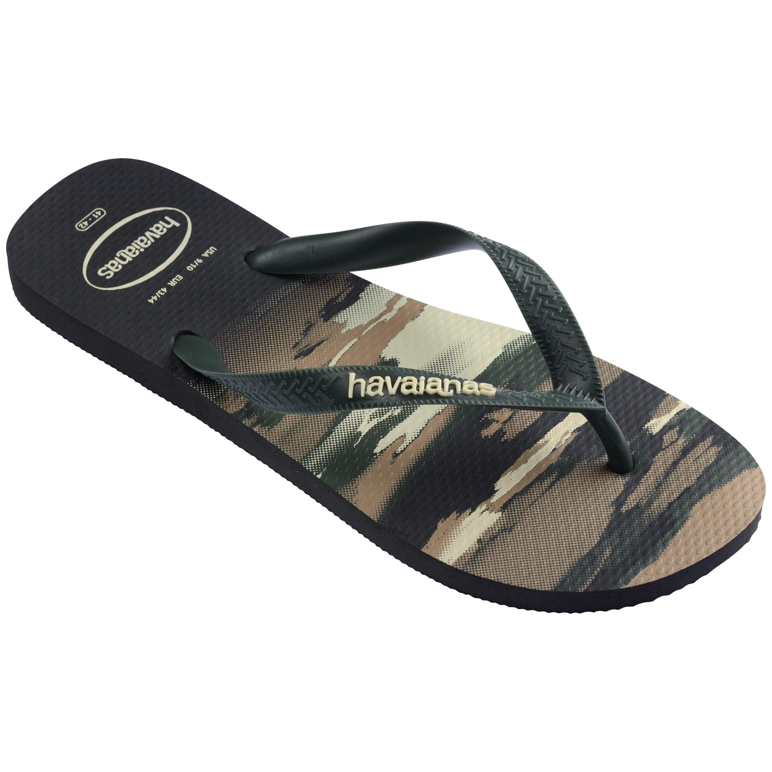 Black//Olive - Havaianas - Men's Top Camu Black Flip Flops - 2